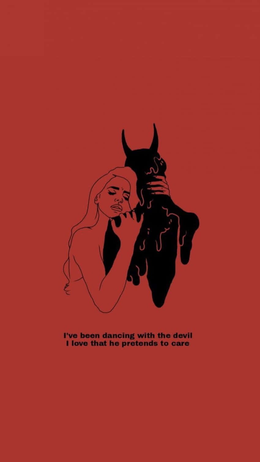Egirl Aesthetic, devil figure, solid red background, HD Phone Wallpaper