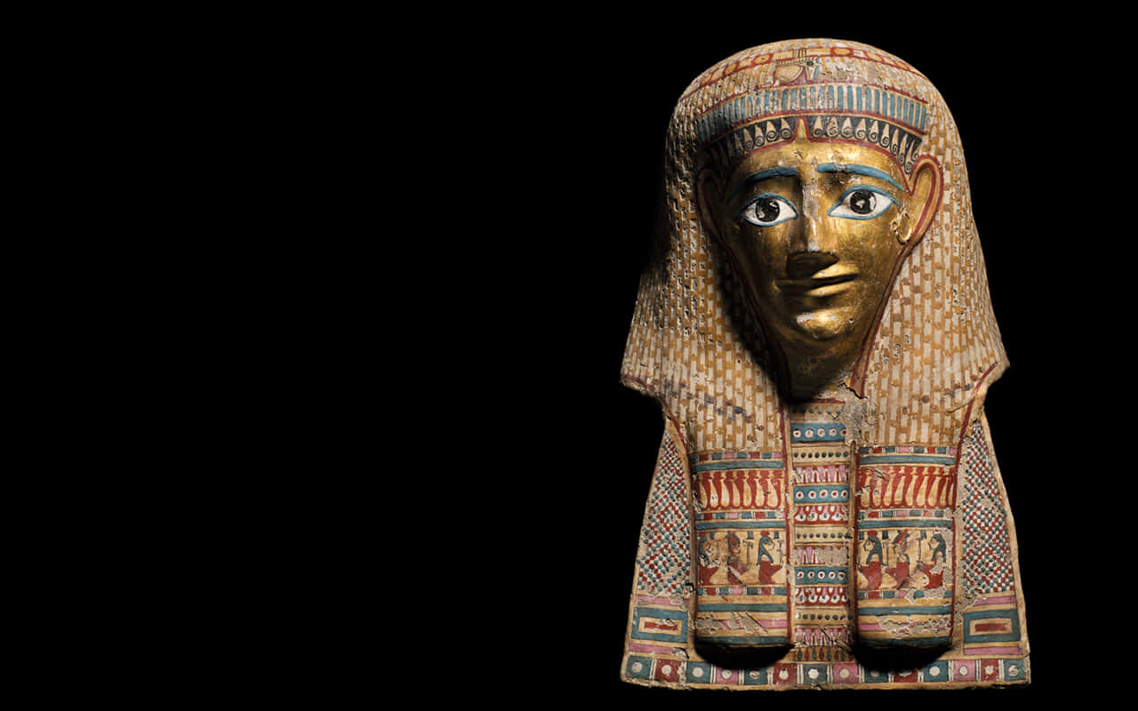 death mask, Egyptian Museum, painted wooden mummy mask, HD Desktop Wallpaper