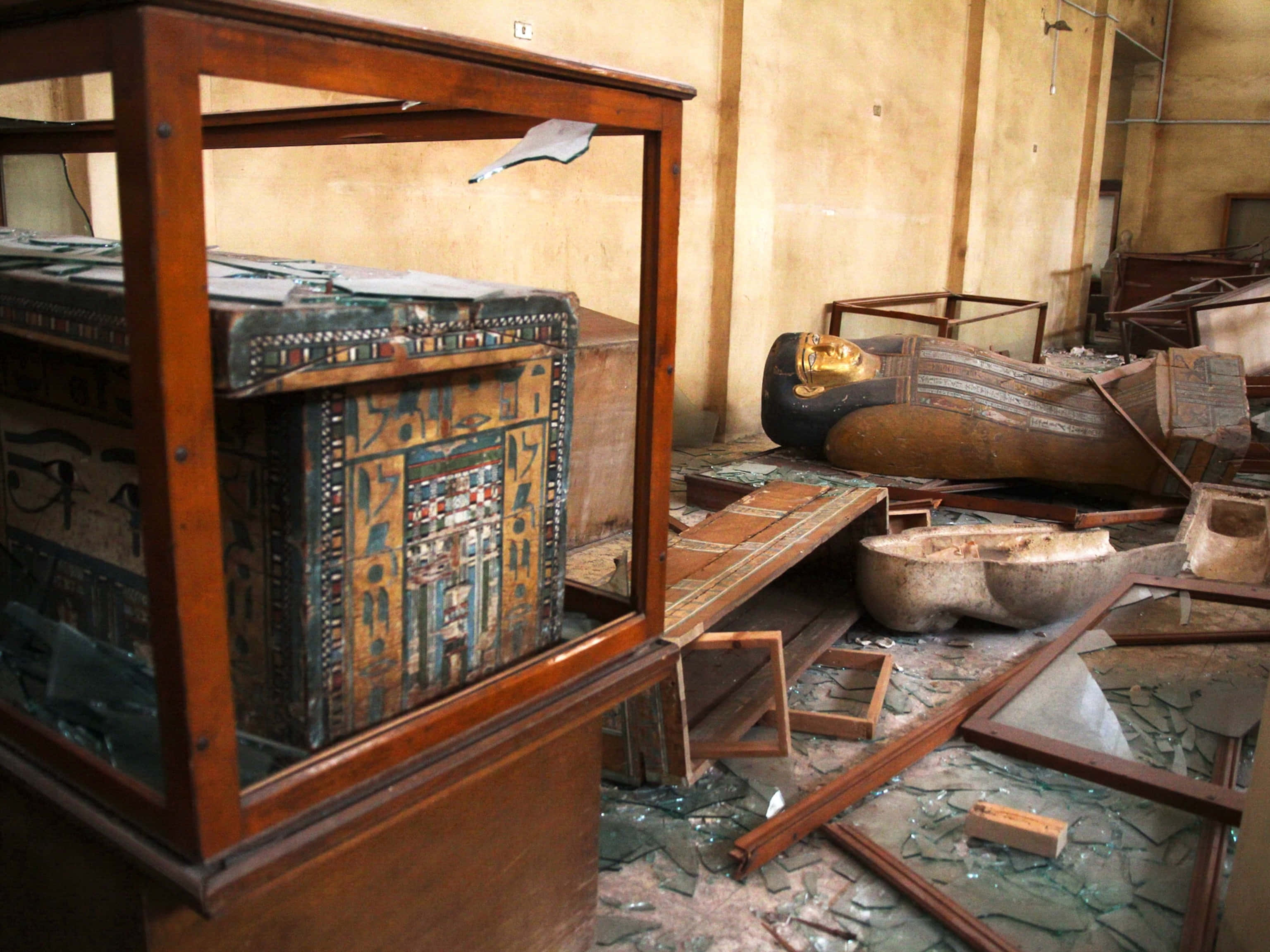 Egyptian Museum, sarcophagus, coffin, 2K Desktop Wallpaper