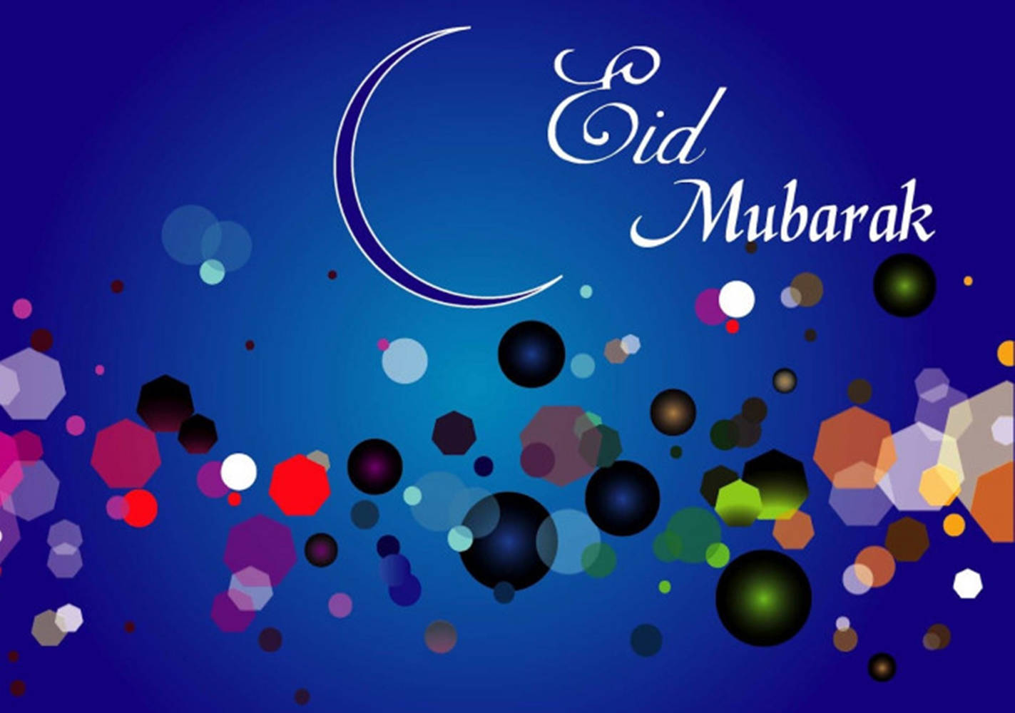 Eid Ul Adha Mubarak, crescent moon, Eid Mubarak text, HD Desktop Wallpaper