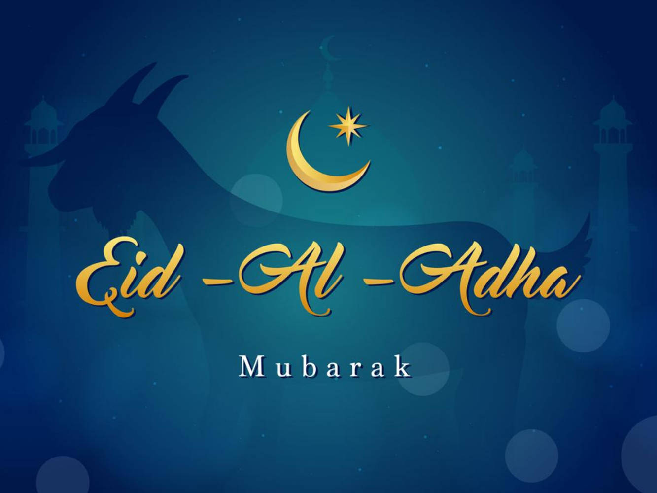 Eid Al Adha, crescent moon, star, HD Desktop Wallpaper