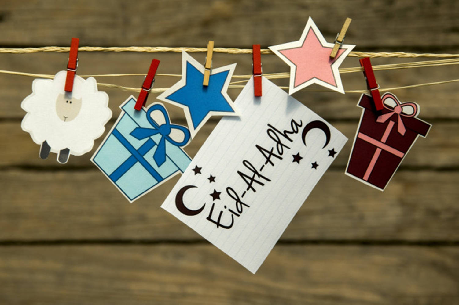 Eid Ul Adha Mubarak, paper cut-outs, sheep star, HD Desktop Wallpaper