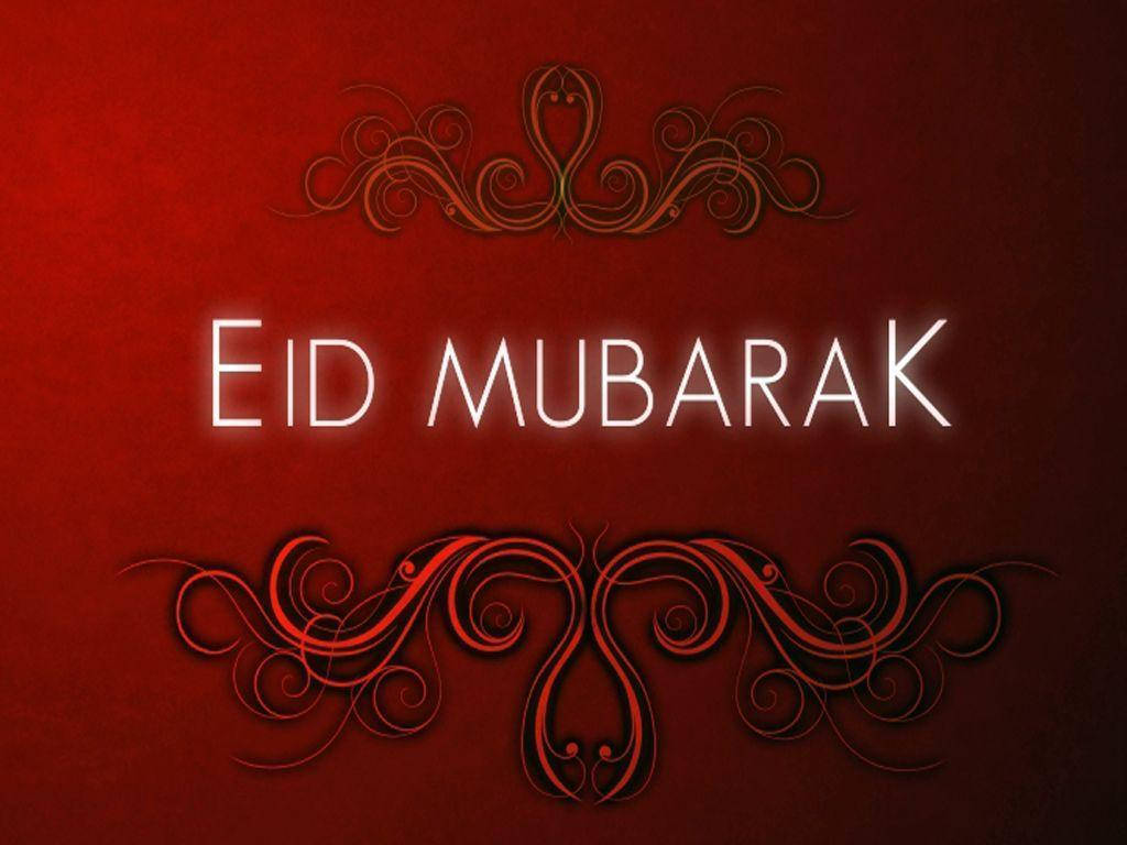 EID MUBARAK, traditional lamps, rich red textured background, SD Desktop Wallpaper
