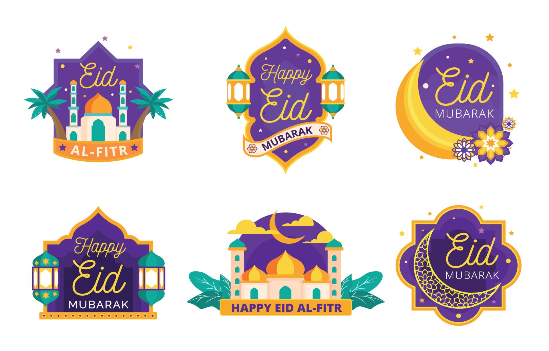 Eid, mosques, lanterns, Full HD Desktop Wallpaper