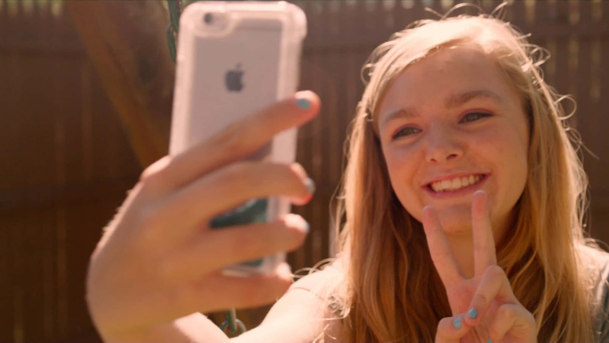 Eighth Grade, blonde hair, peace sign, Full HD Desktop Wallpaper