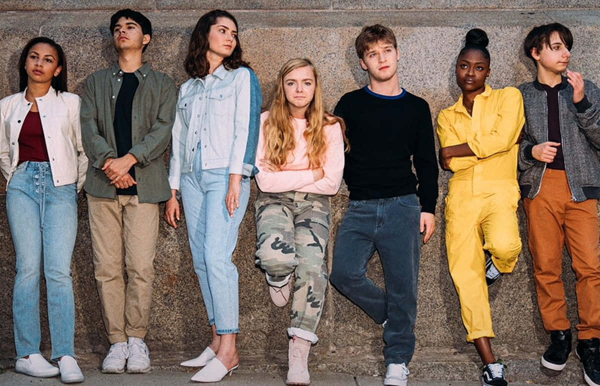 Eighth Grade, urban streetwear, rough stone wall, SD Desktop Wallpaper