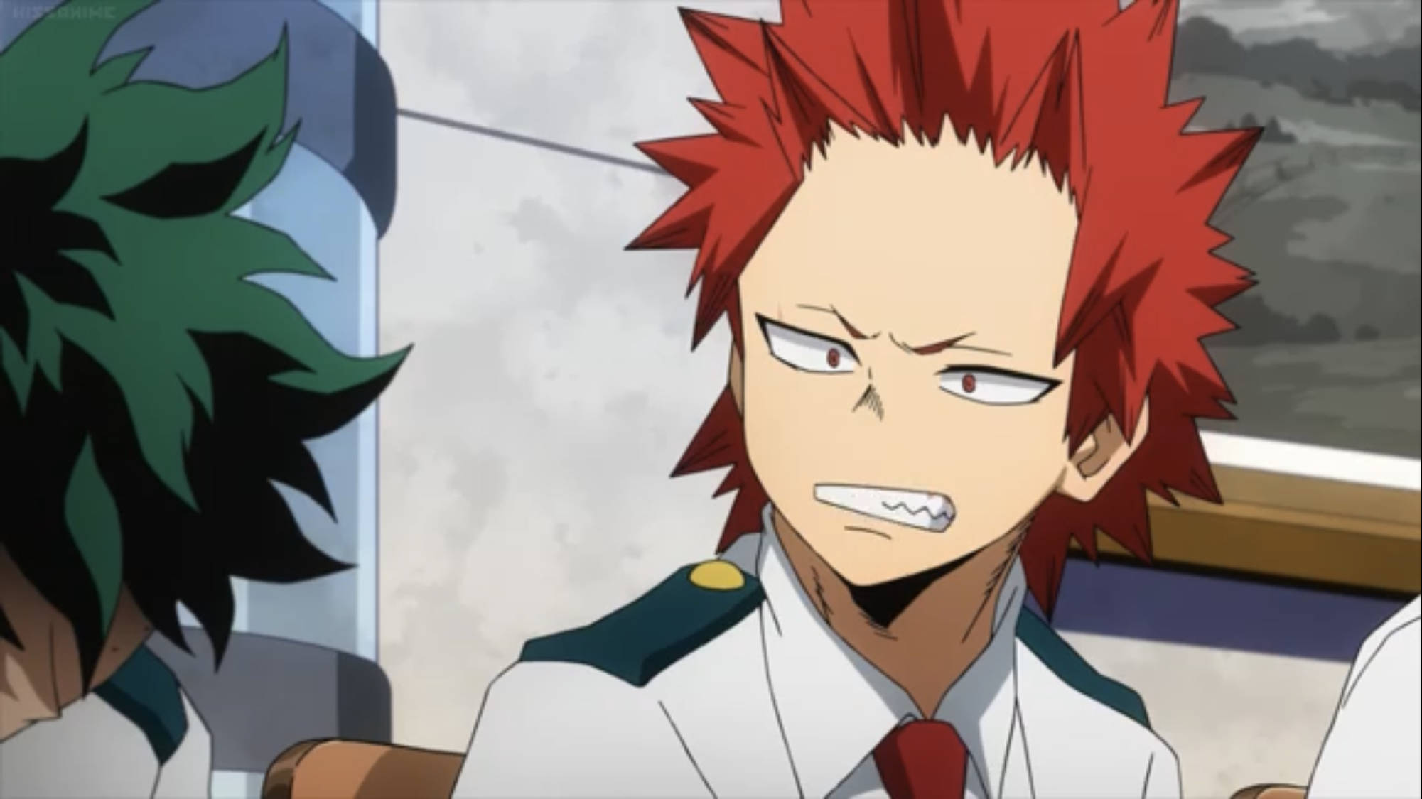 Eijiro Kirishima, spiky red hair, angry expression, Full HD Desktop Wallpaper