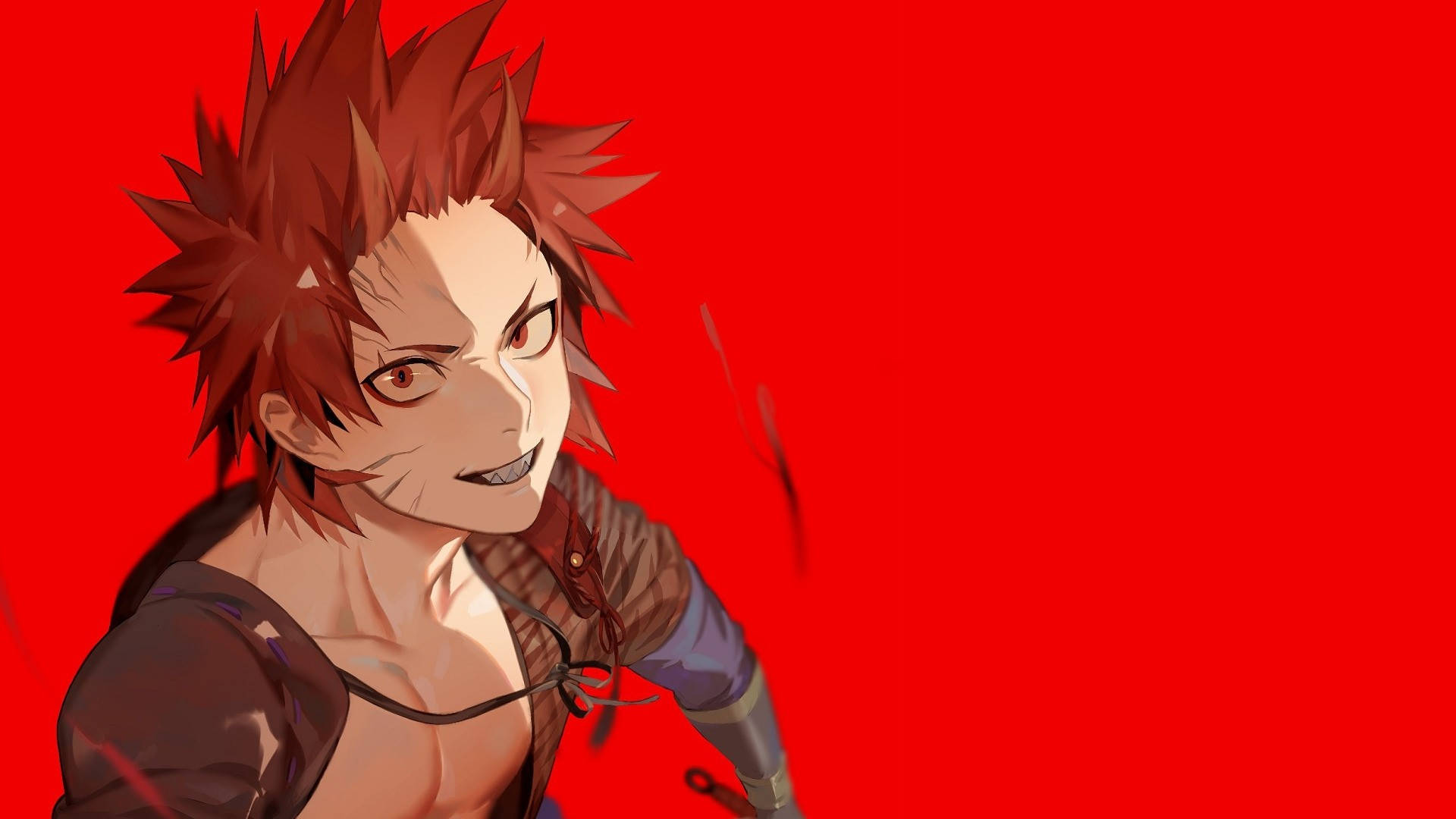 Eijiro Kirishima, red eyes, spiky-haired, Full HD Desktop Wallpaper