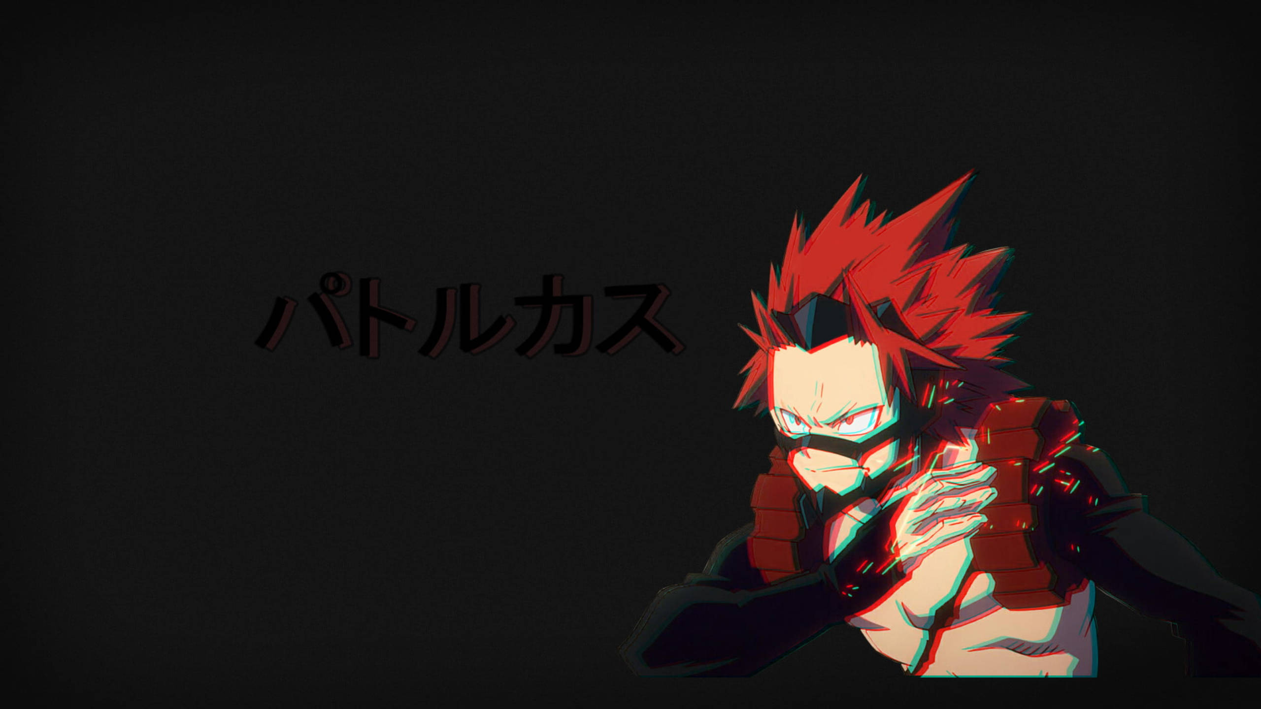 Eijiro Kirishima, red-haired, glowing eyes, 2K Desktop Wallpaper