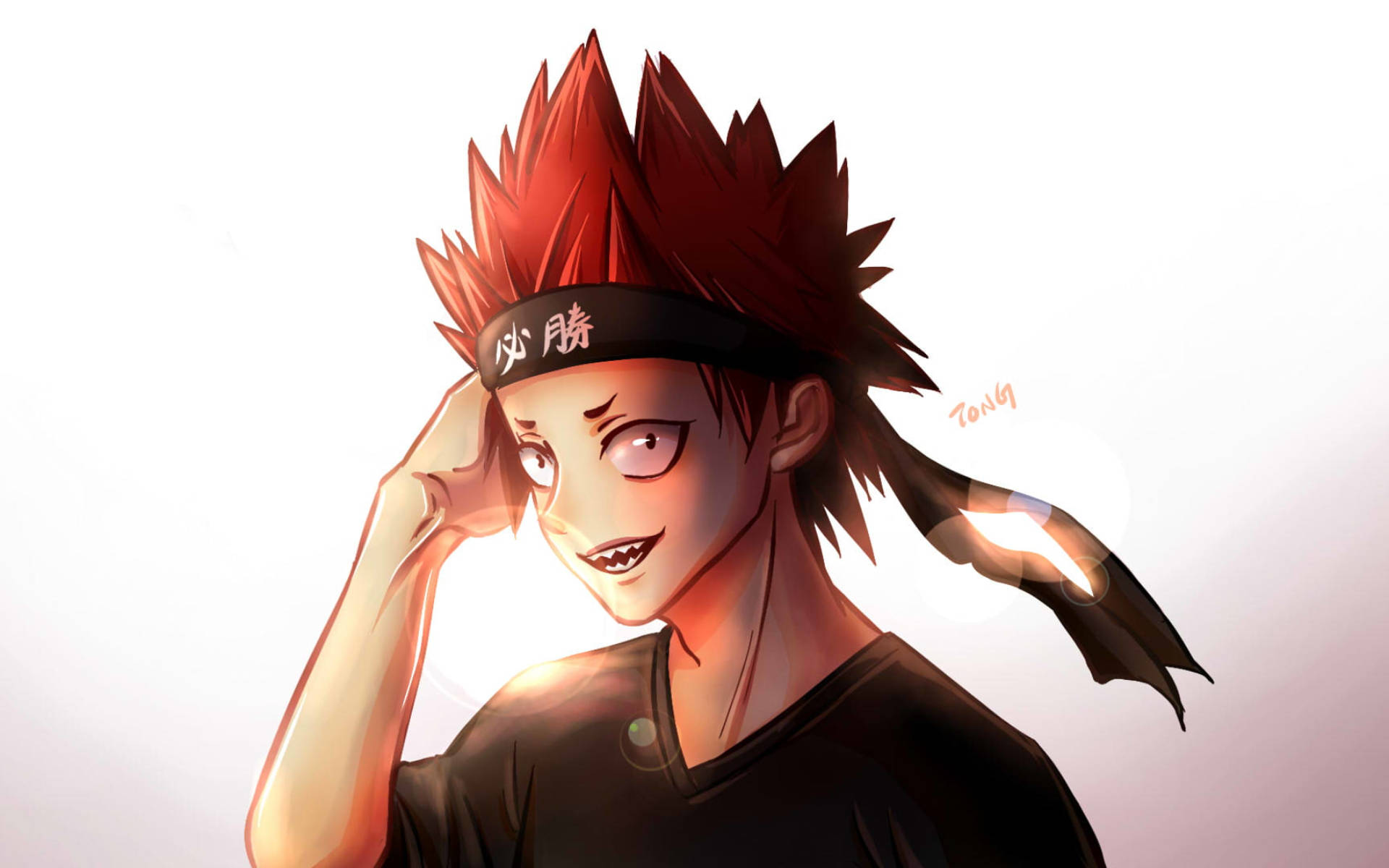 Eijiro Kirishima, spiky red hair, headband, Full HD Desktop Wallpaper