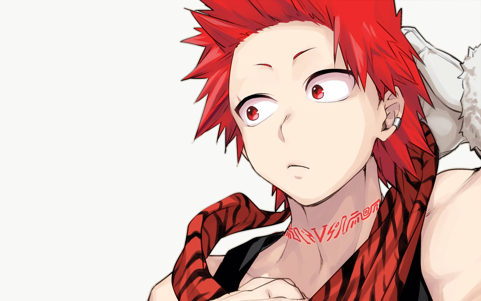 Eijiro Kirishima, spiky red hair, red eyes, Full HD Desktop Wallpaper