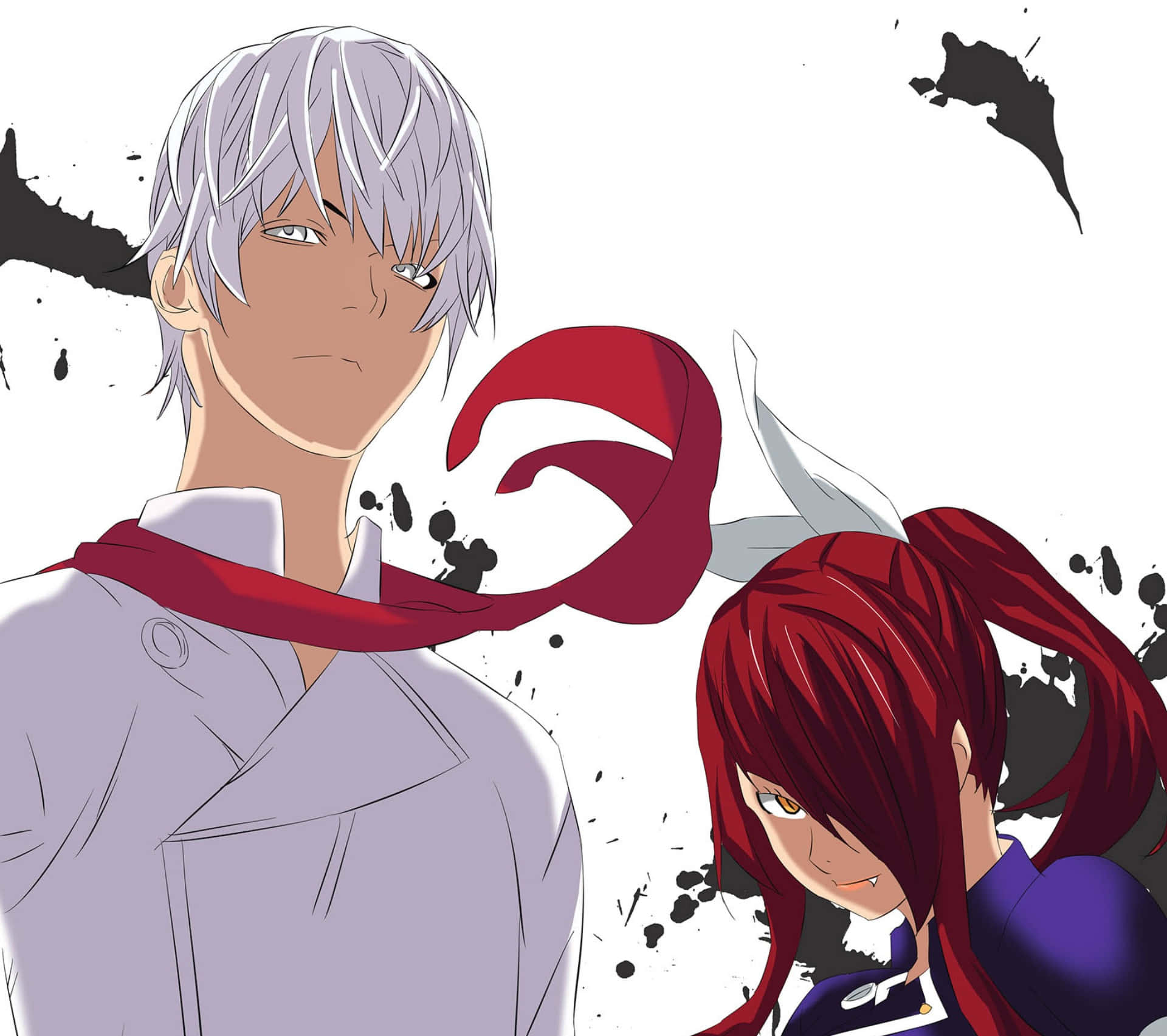 Eishi Tsukasa, silver-haired anime man, white coat, Full HD Desktop Wallpaper