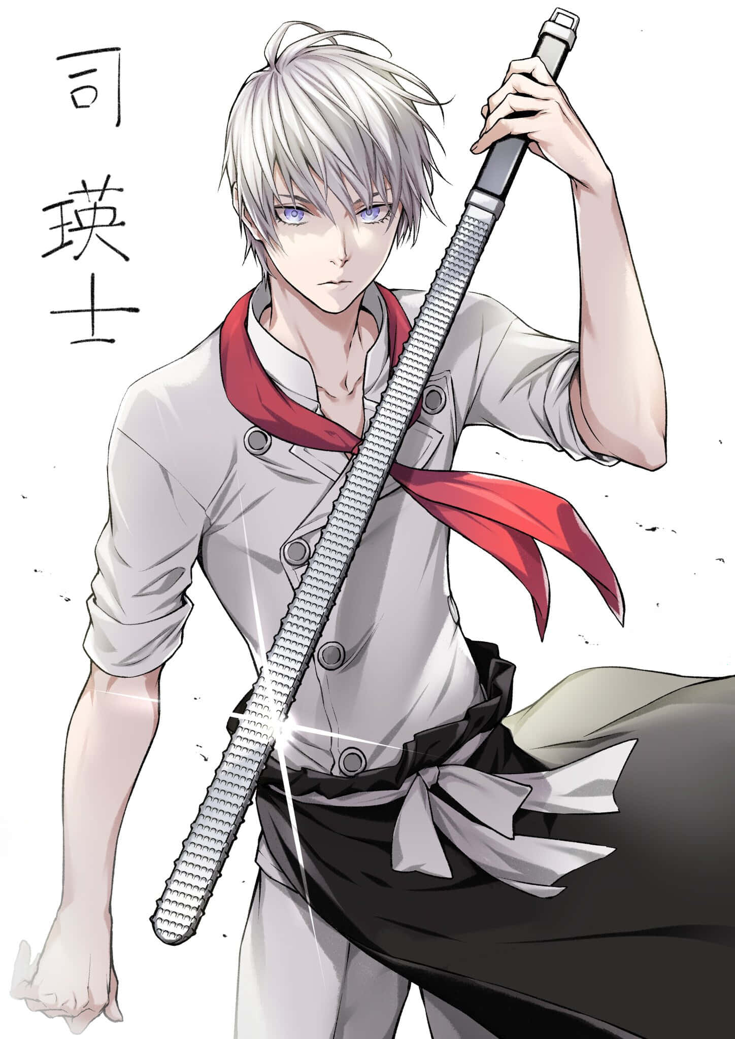 Eishi Tsukasa, silver-haired, blue eyes, Full HD Phone Wallpaper