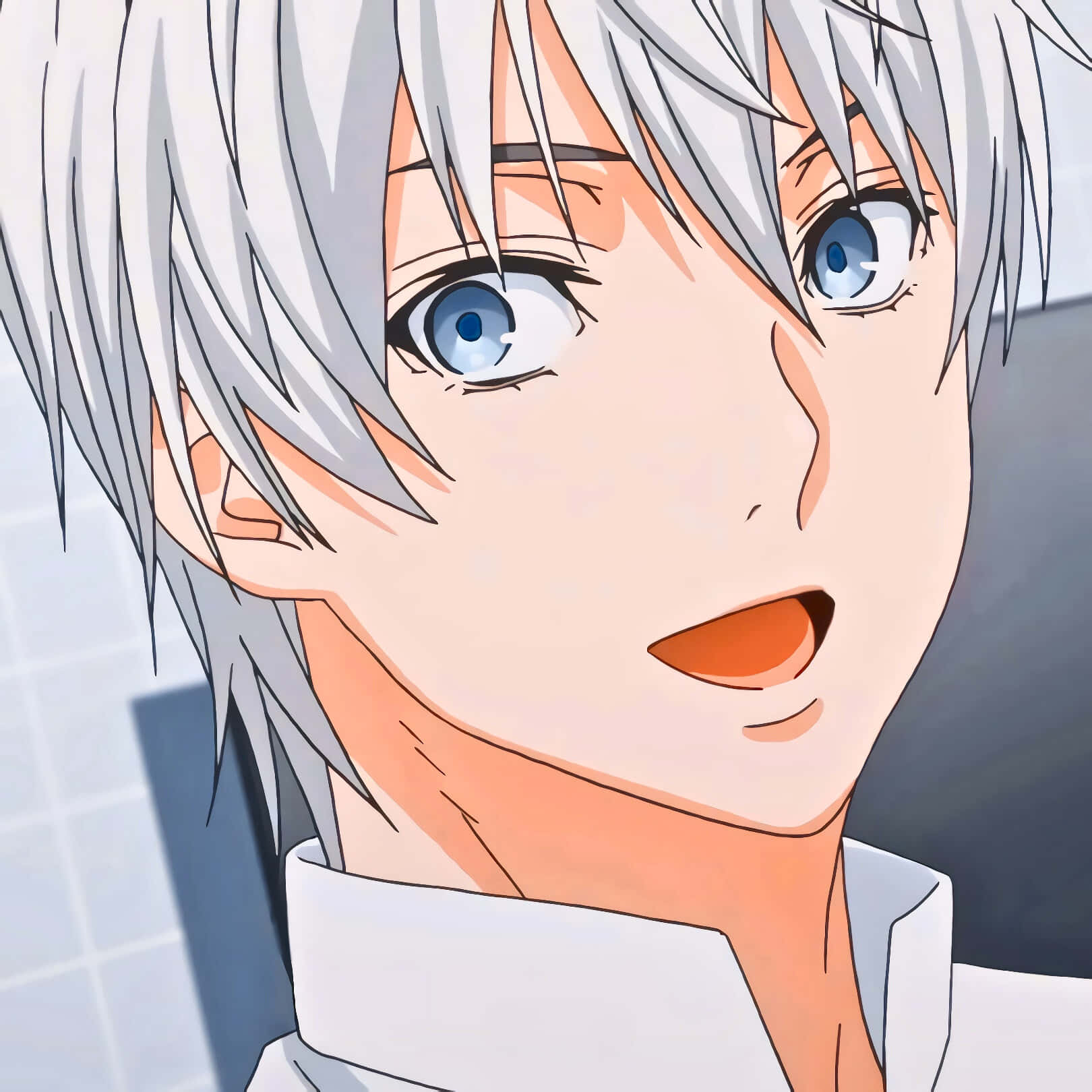 Eishi Tsukasa, silver hair, blue eyes, HD Desktop Wallpaper