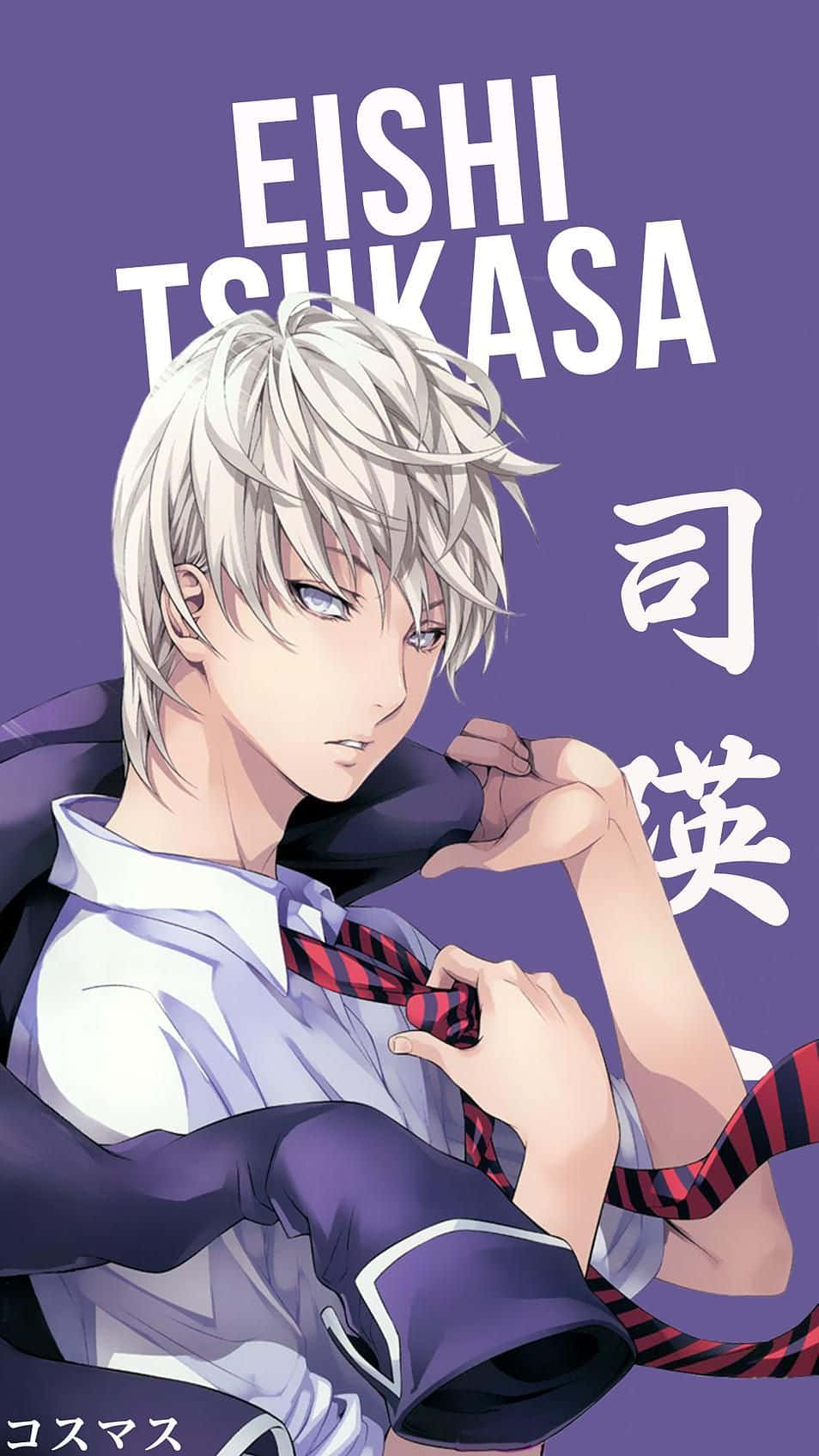 Eishi Tsukasa, silver hair, blue eyes, HD Phone Wallpaper