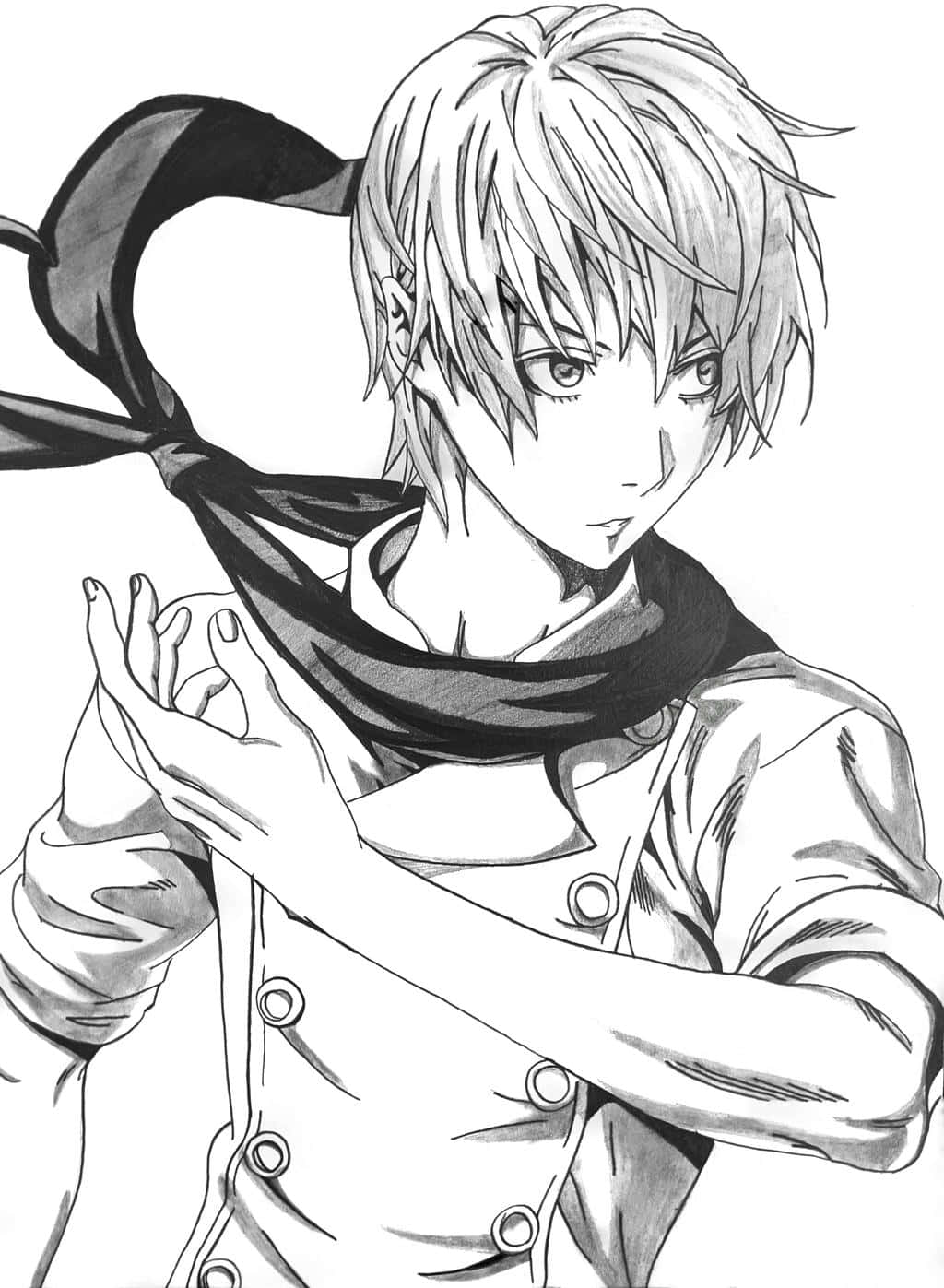 Eishi Tsukasa, anime-style sketch, young man, HD Phone Wallpaper