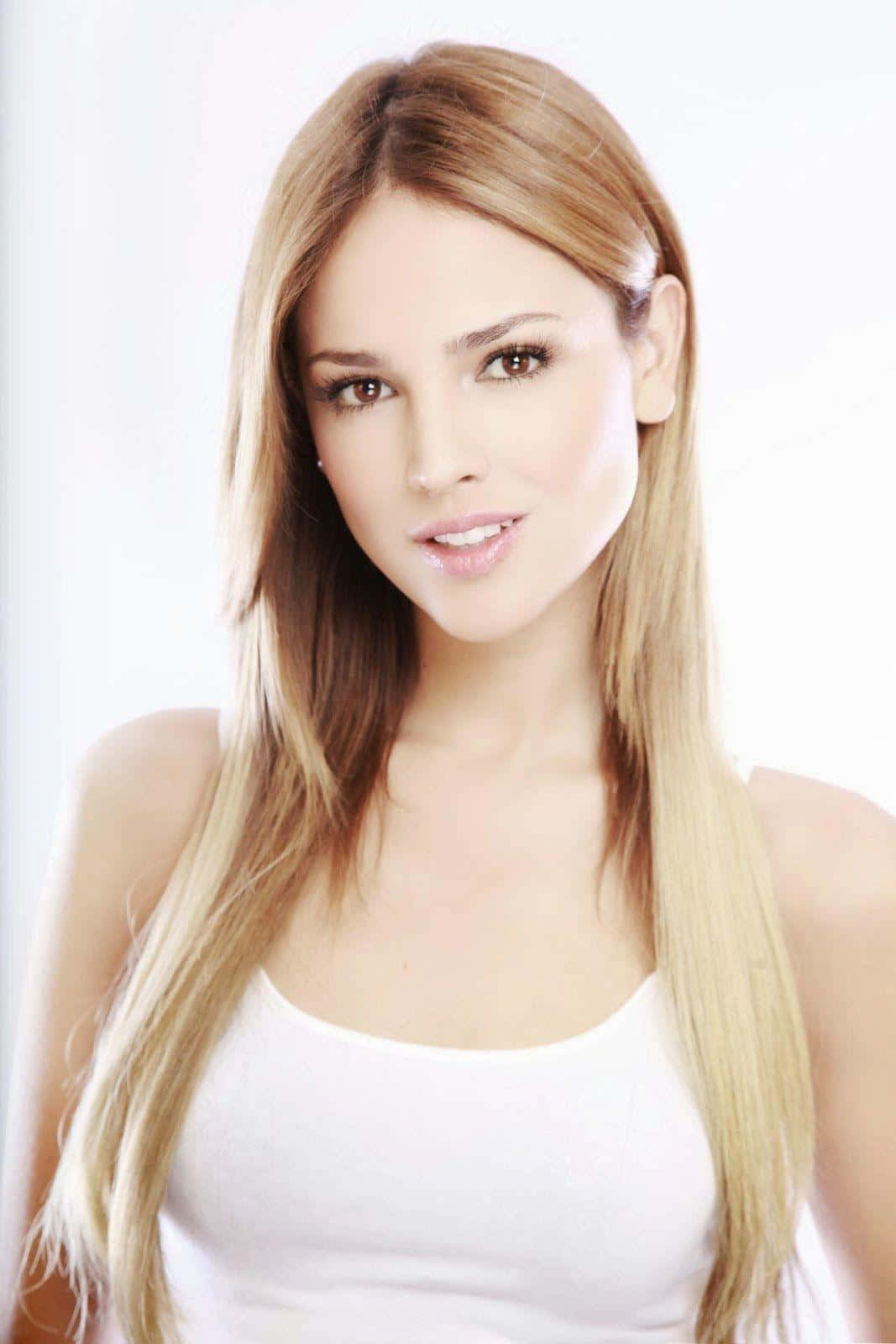Eiza Gonzalez, white tank top, long blonde hair, HD Phone Wallpaper