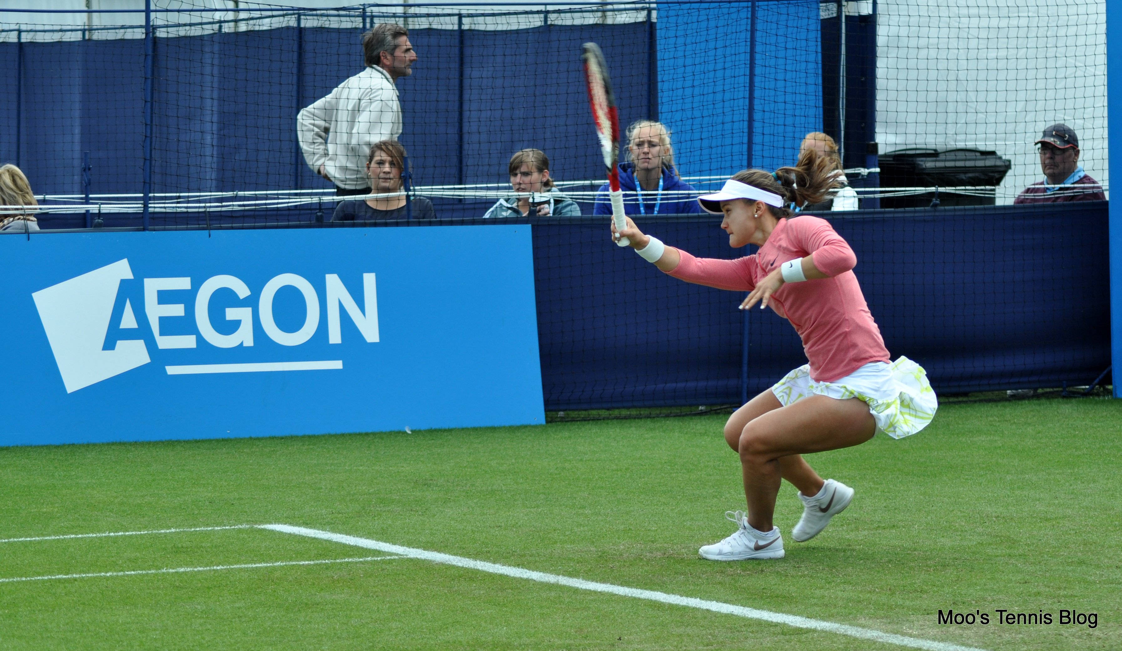 Ekaterina Makarova, pink shirt, white skirt, 2K Desktop Wallpaper