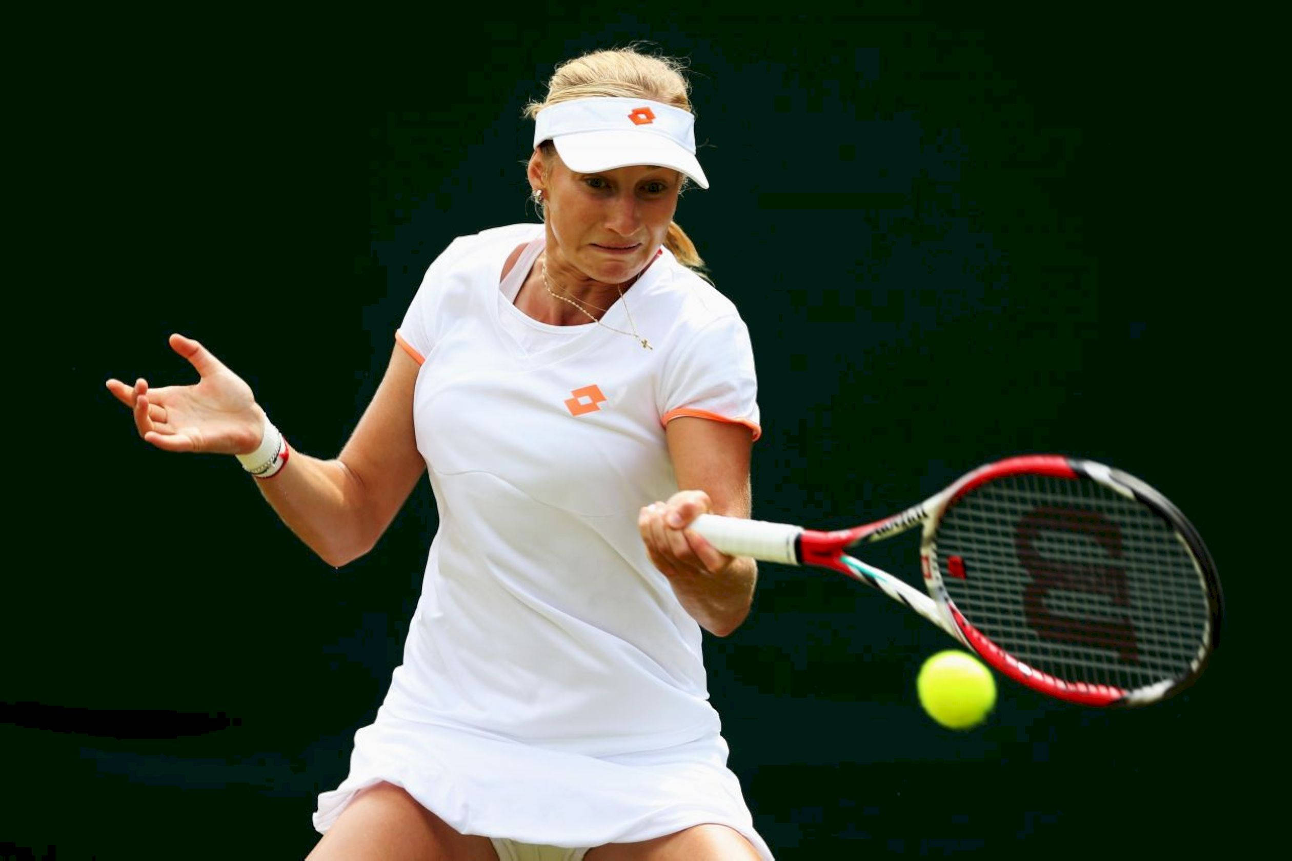 Ekaterina Makarova, white outfit, tennis player, Full HD Desktop Wallpaper