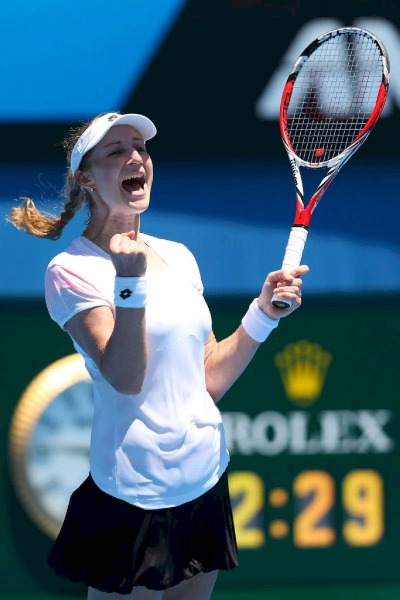 Ekaterina Makarova, fist pump, tennis player, Full HD Phone Wallpaper