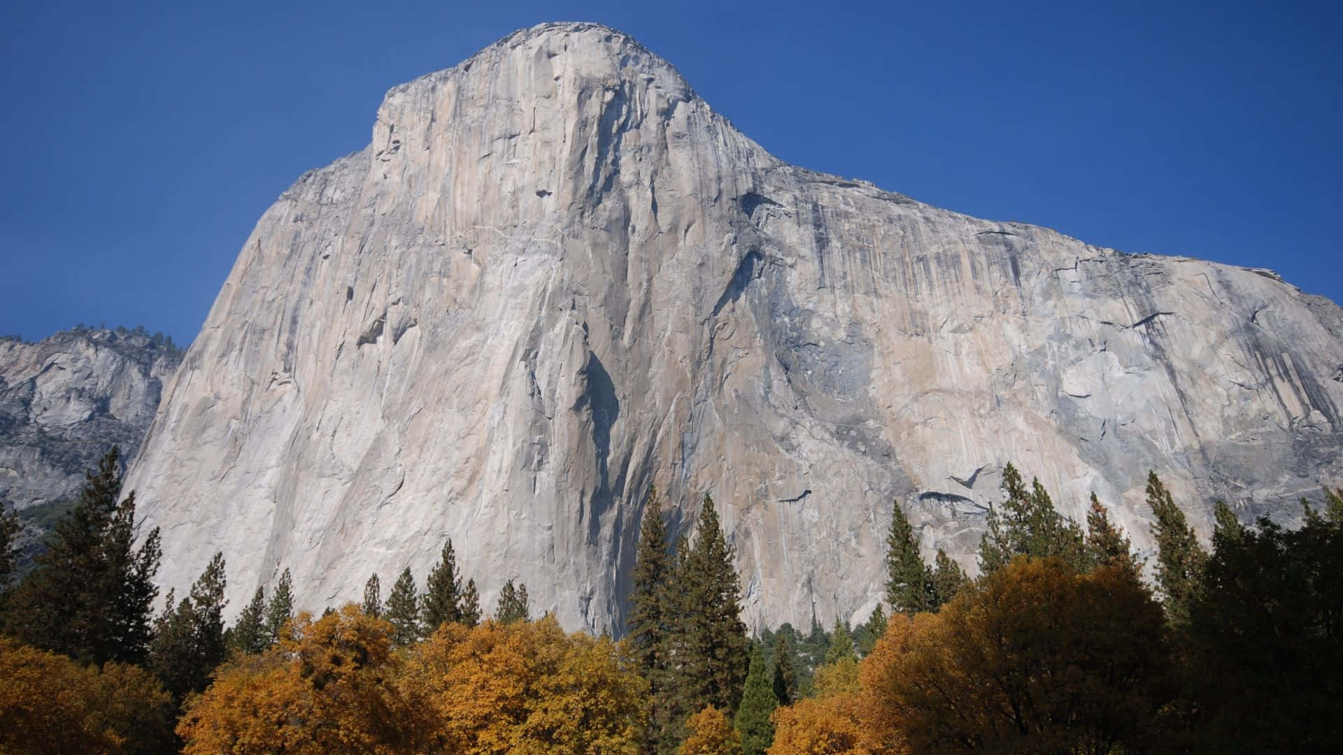 El Capitan, granite cliff, clear blue sky, Full HD Desktop Wallpaper