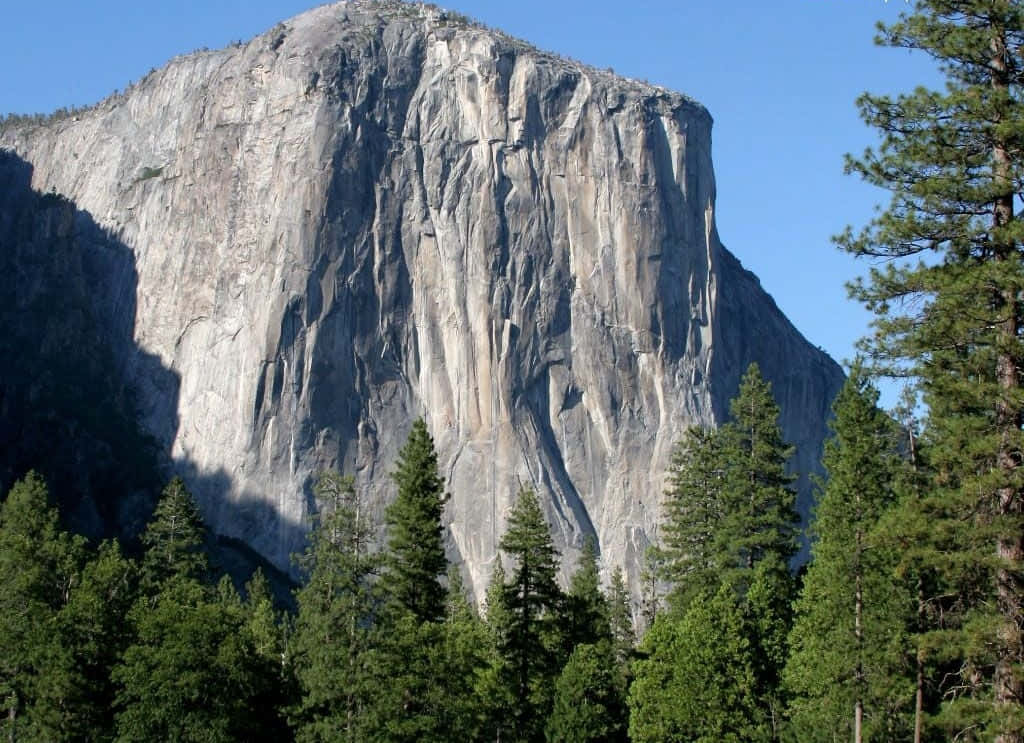 El Capitan, granite monolith, clear blue sky, SD Desktop Wallpaper