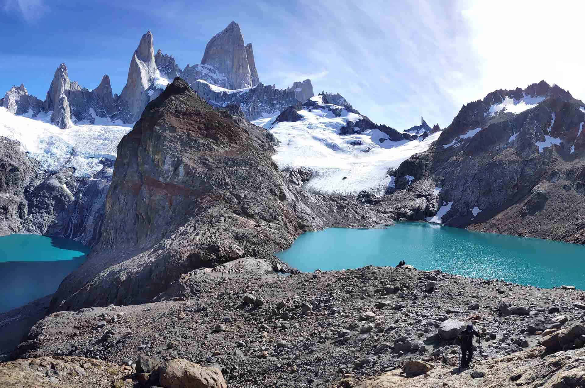 El Chalten, turquoise lakes, snow-capped granite peaks, Full HD Desktop Wallpaper