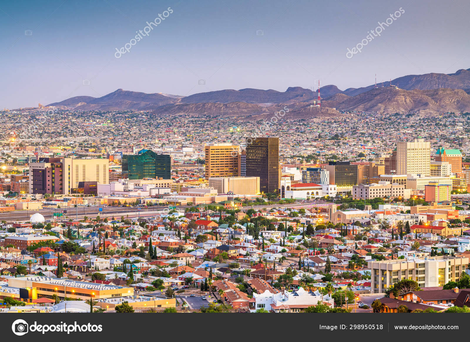 El Paso, skyline, vibrant sunset, HD Desktop Wallpaper