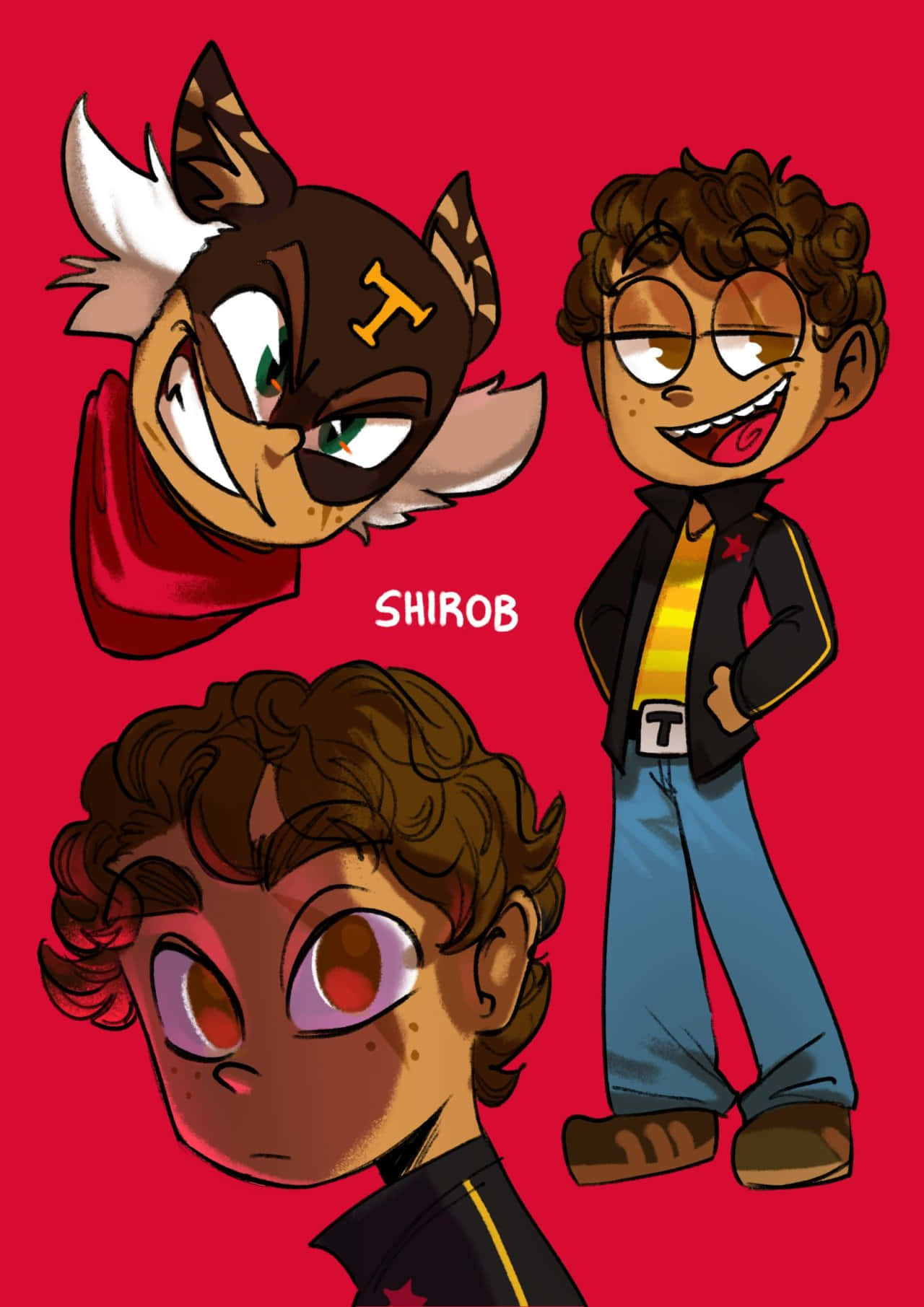 El Tigre The Adventures Of Manny Rivera, red background, animated characters, HD Phone Wallpaper