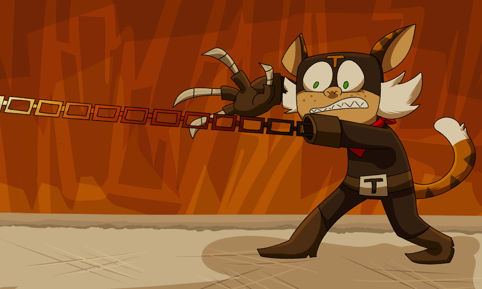 El Tigre: The Adventures of Manny Rivera, chain weapon, cartoon cat villain, Full HD Desktop Wallpaper