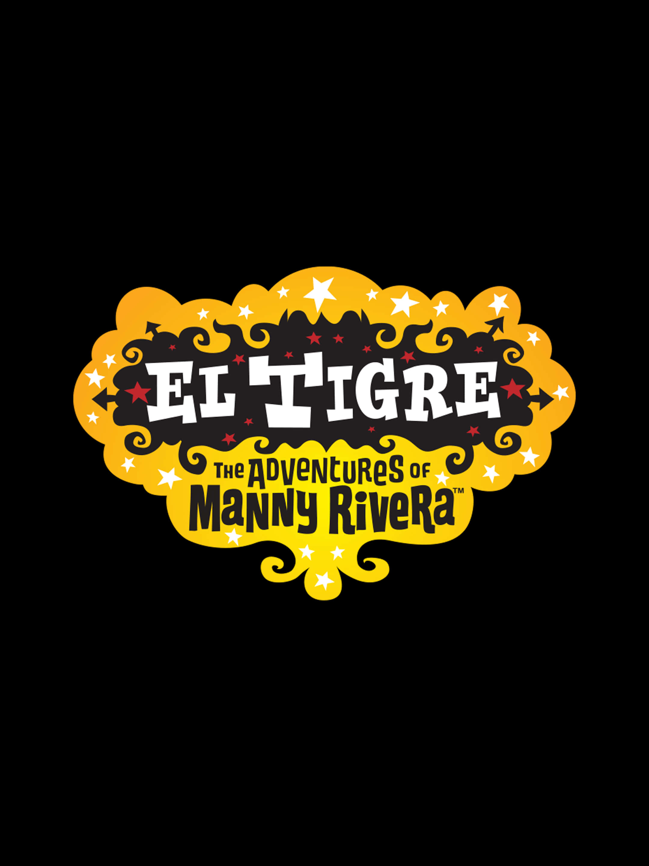 El Tigre: The Adventures of Manny Rivera, yellow swirls, red accents, 2K Phone Wallpaper