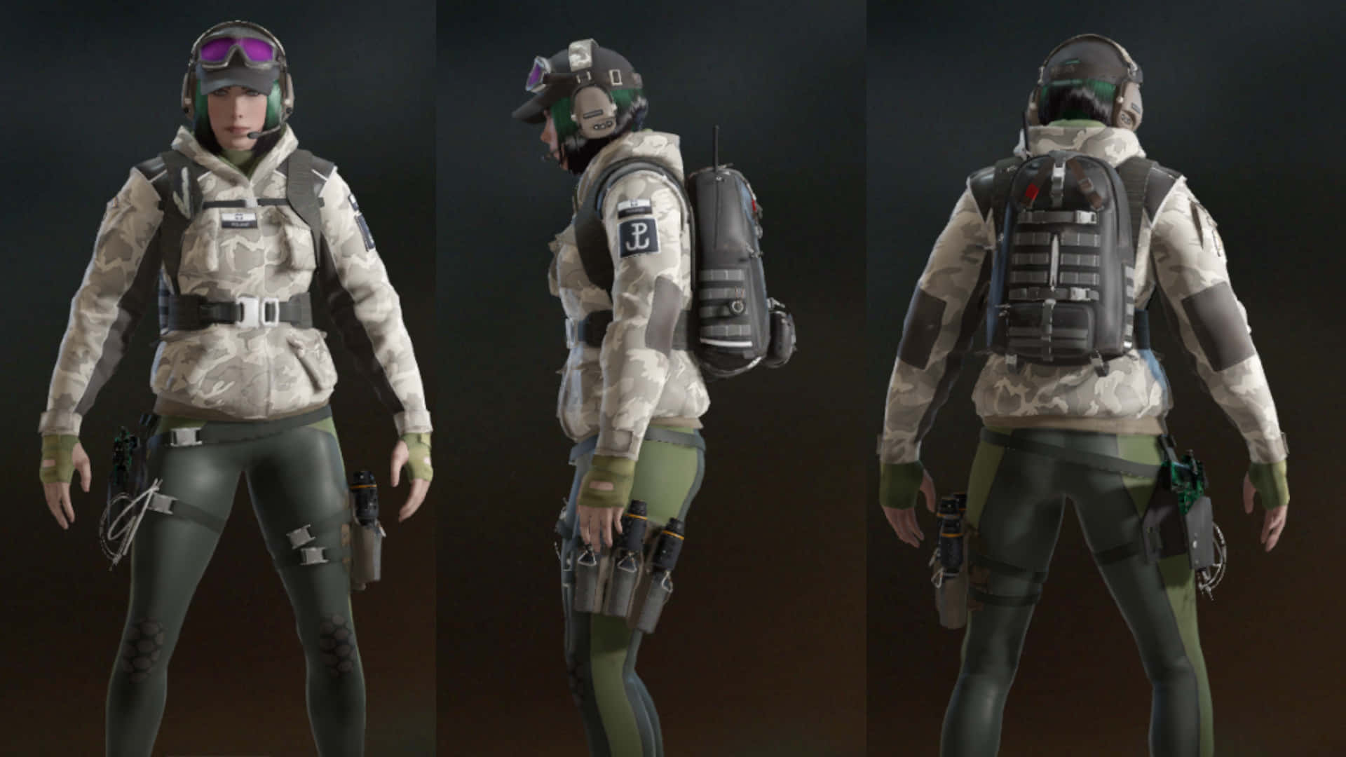 Ela R6, tactical gear, dark gradient background, Full HD Desktop Wallpaper