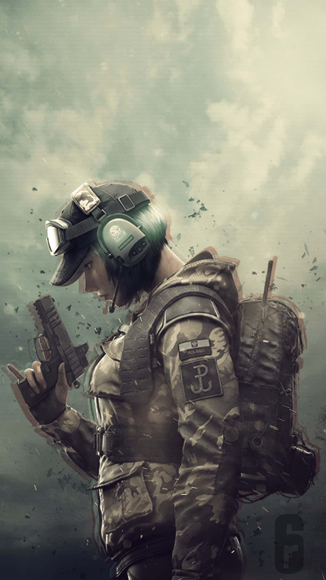 Ela R6, camouflage gear, helmet, Full HD Phone Wallpaper