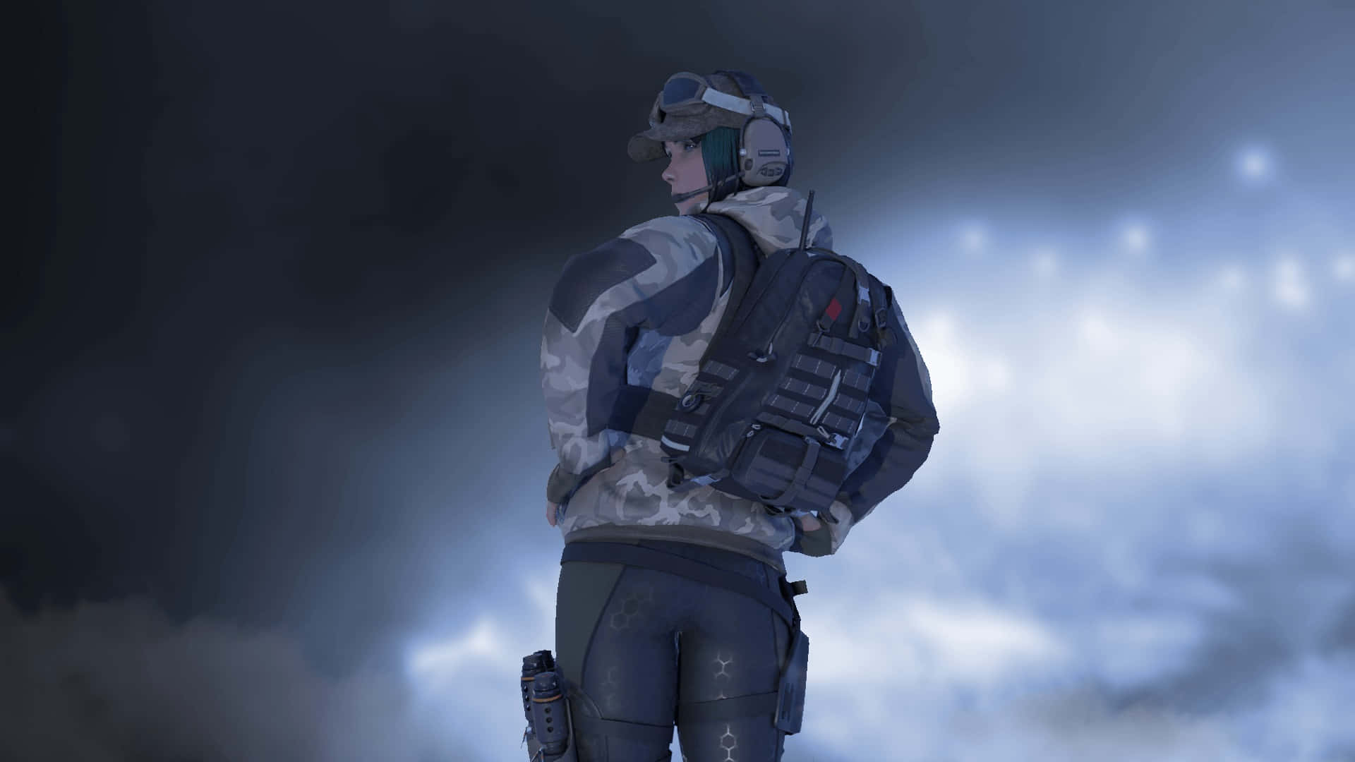 Ela R6, camouflage gear, misty twilight, Full HD Desktop Wallpaper