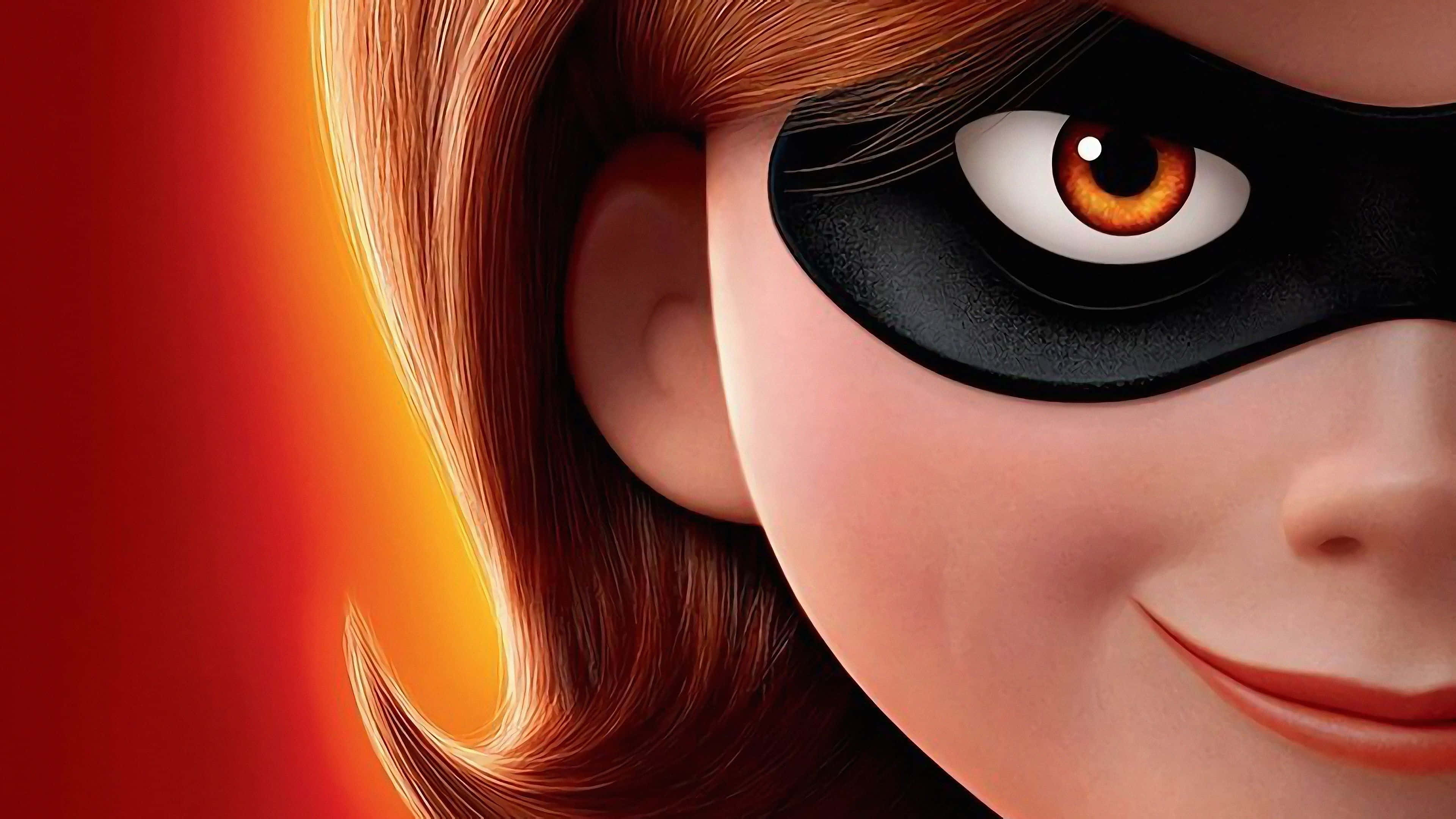 Elastigirl, red hair, black mask, 4K Desktop Wallpaper