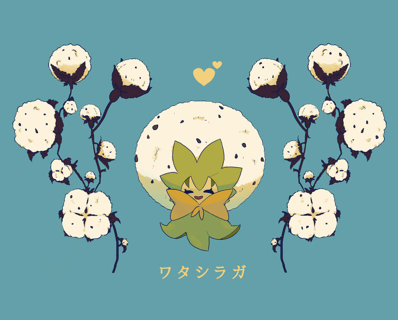Eldegoss, cotton plant, anime-style, HD Desktop Wallpaper