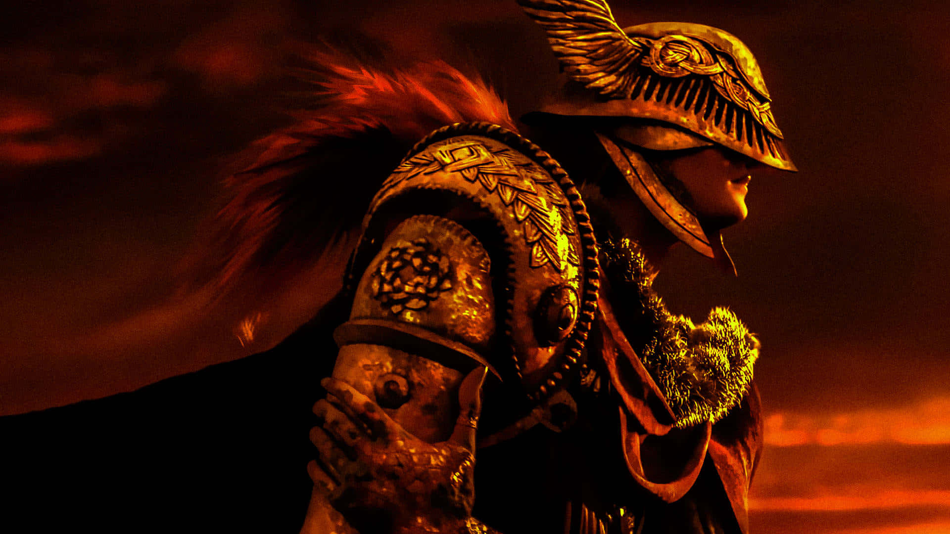 Elden Ring, warrior, golden armor, Full HD Desktop Wallpaper