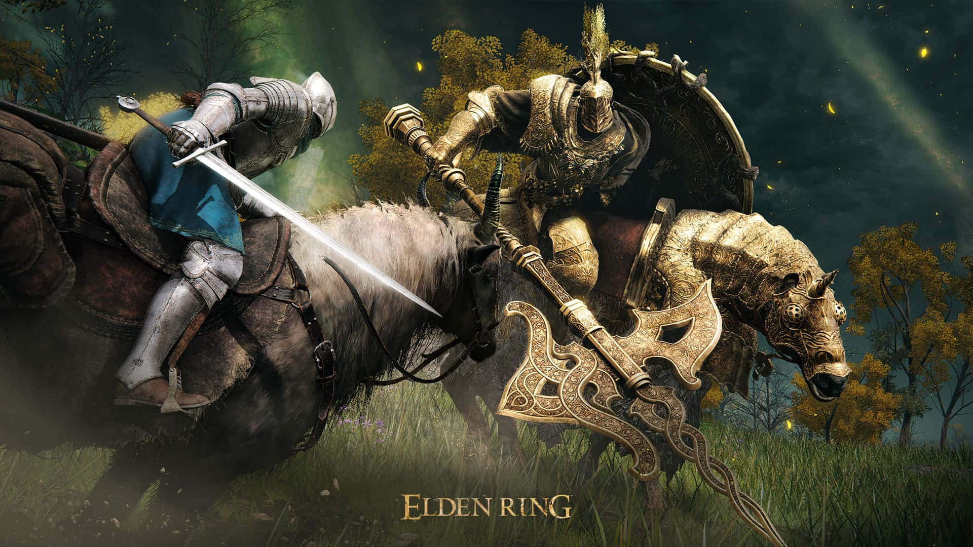 Elden Ring, armored knights, horseback, Full HD Desktop Wallpaper