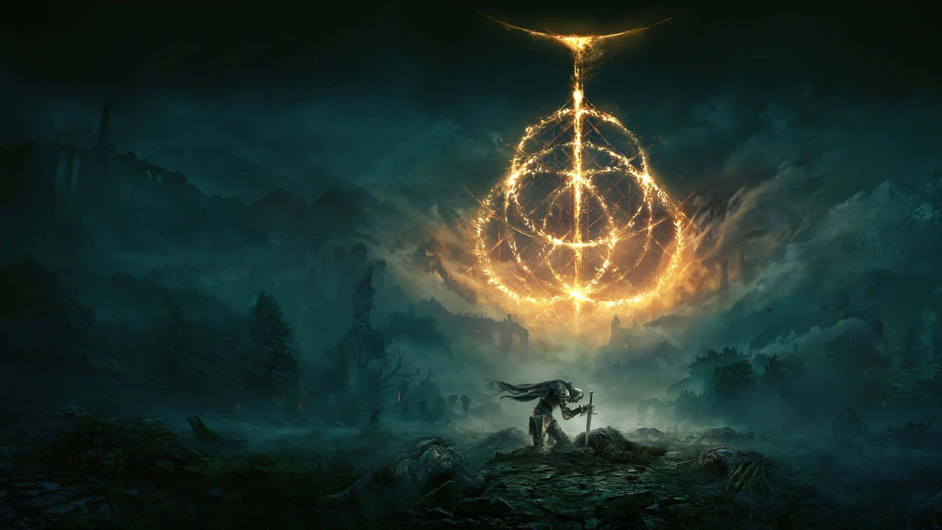 Elden Ring, Golden Tree, glowing golden sigil, Full HD Desktop Wallpaper