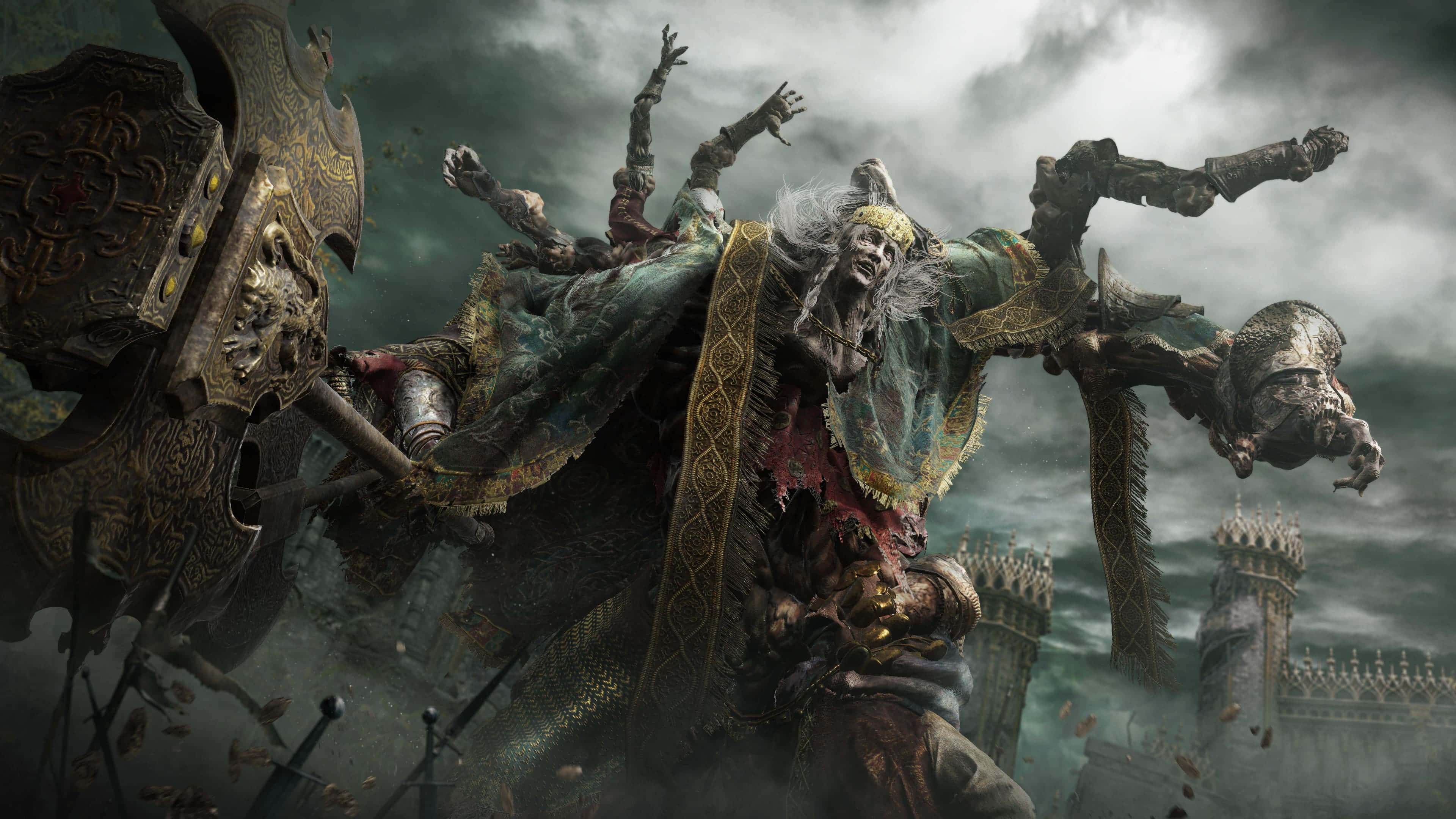 Elden Ring, grotesque armored warrior, multiple limbs, 4K Desktop Wallpaper