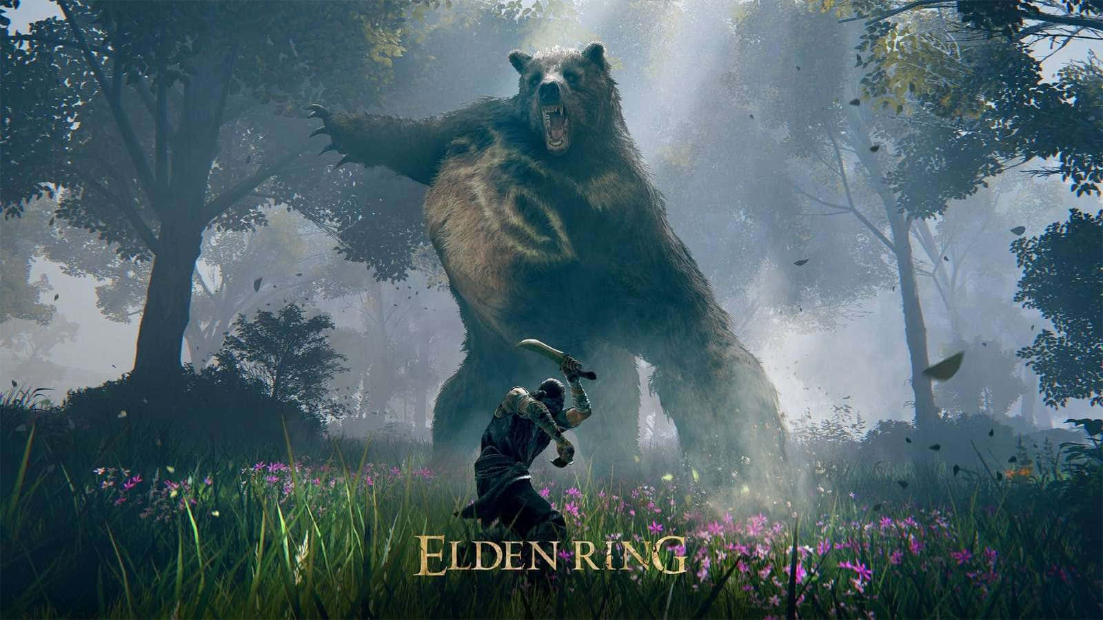 Elden Ring, bear, misty forest, HD Desktop Wallpaper