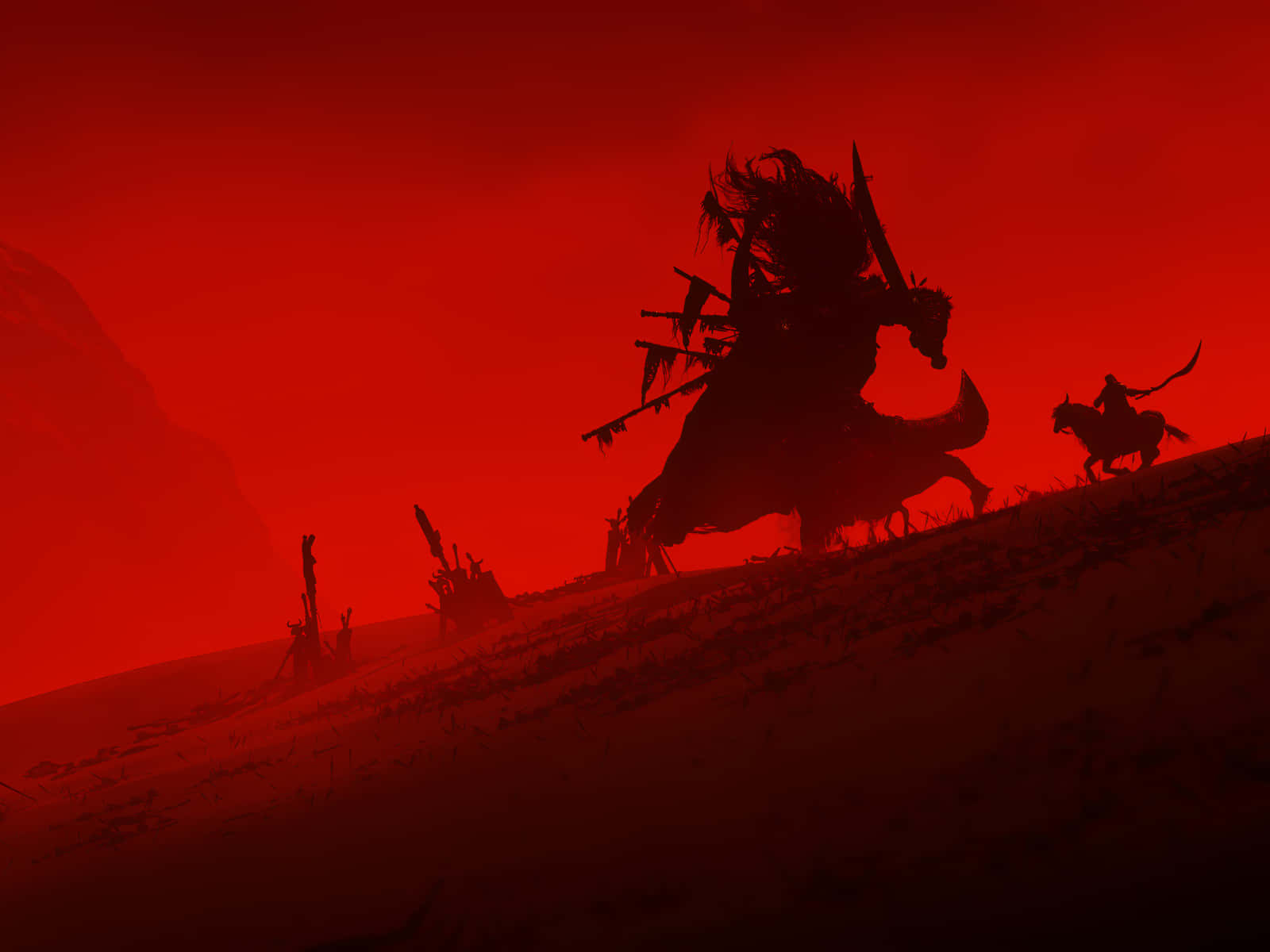Elden Ring, red silhouette, battle scene, HD Desktop Wallpaper
