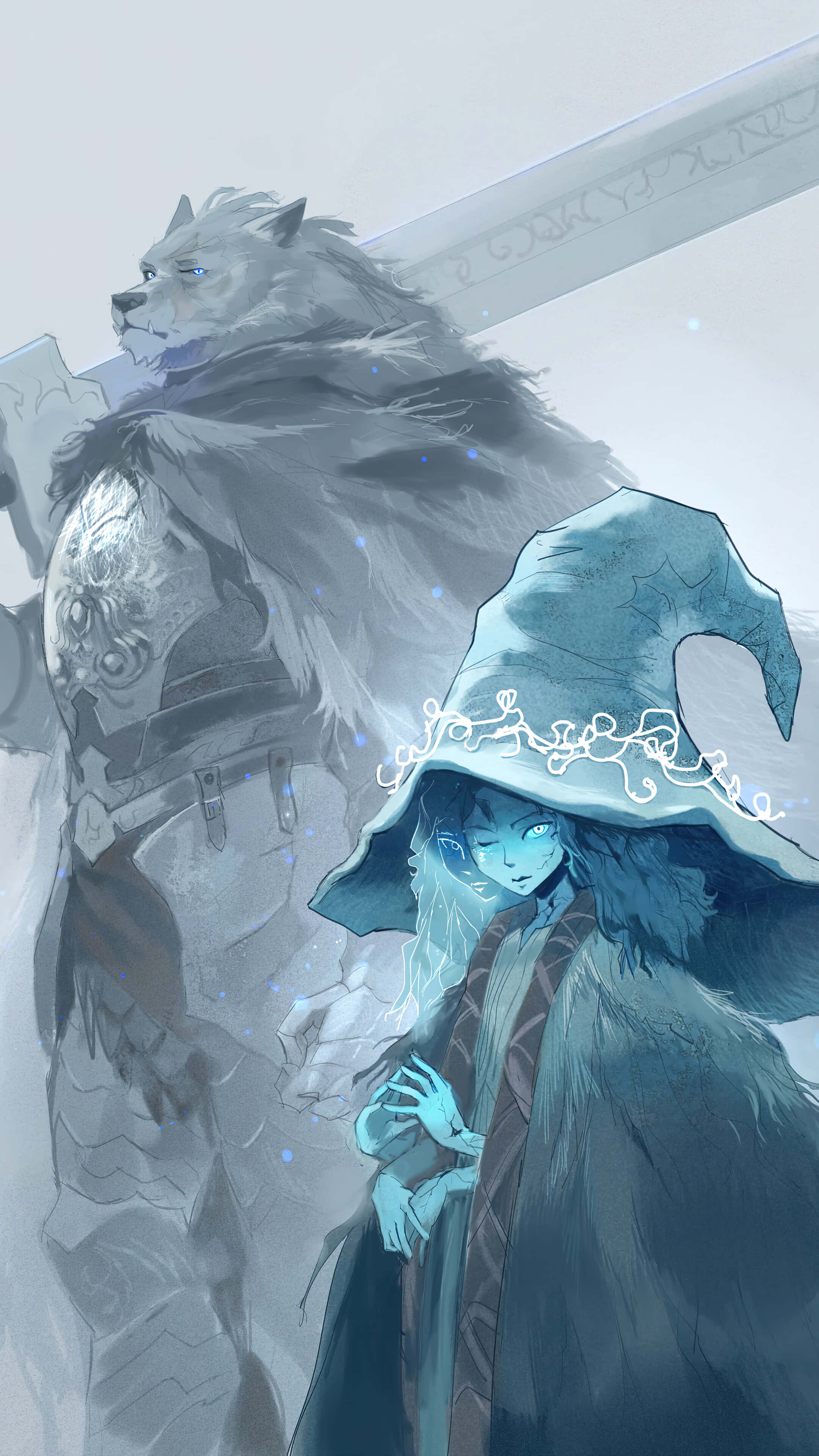 Elden Ring, warriorand sorceress, blue-robed witch, 4K Phone Wallpaper