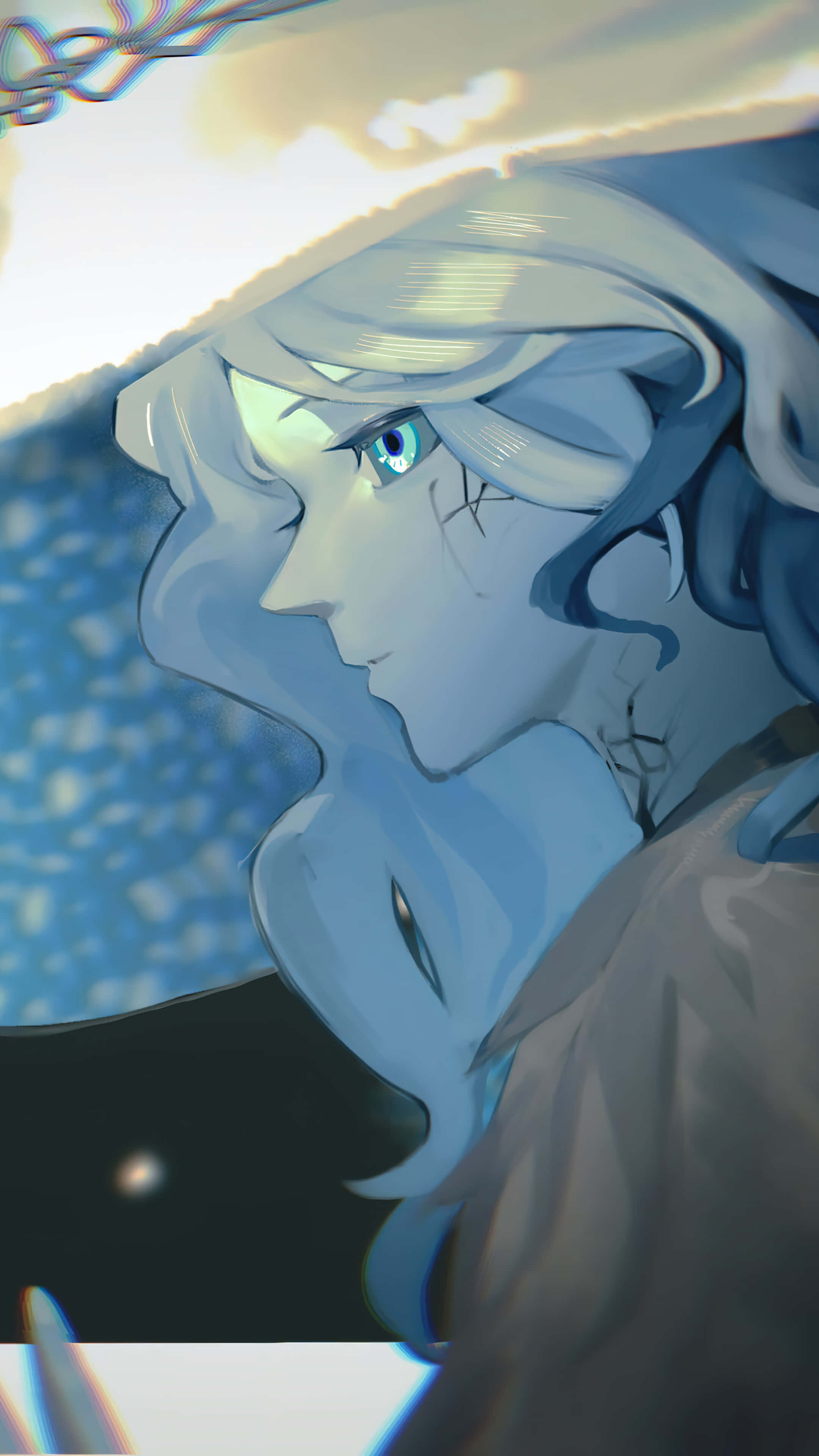 Elden Ring, anime style, blue hair, 4K Phone Wallpaper