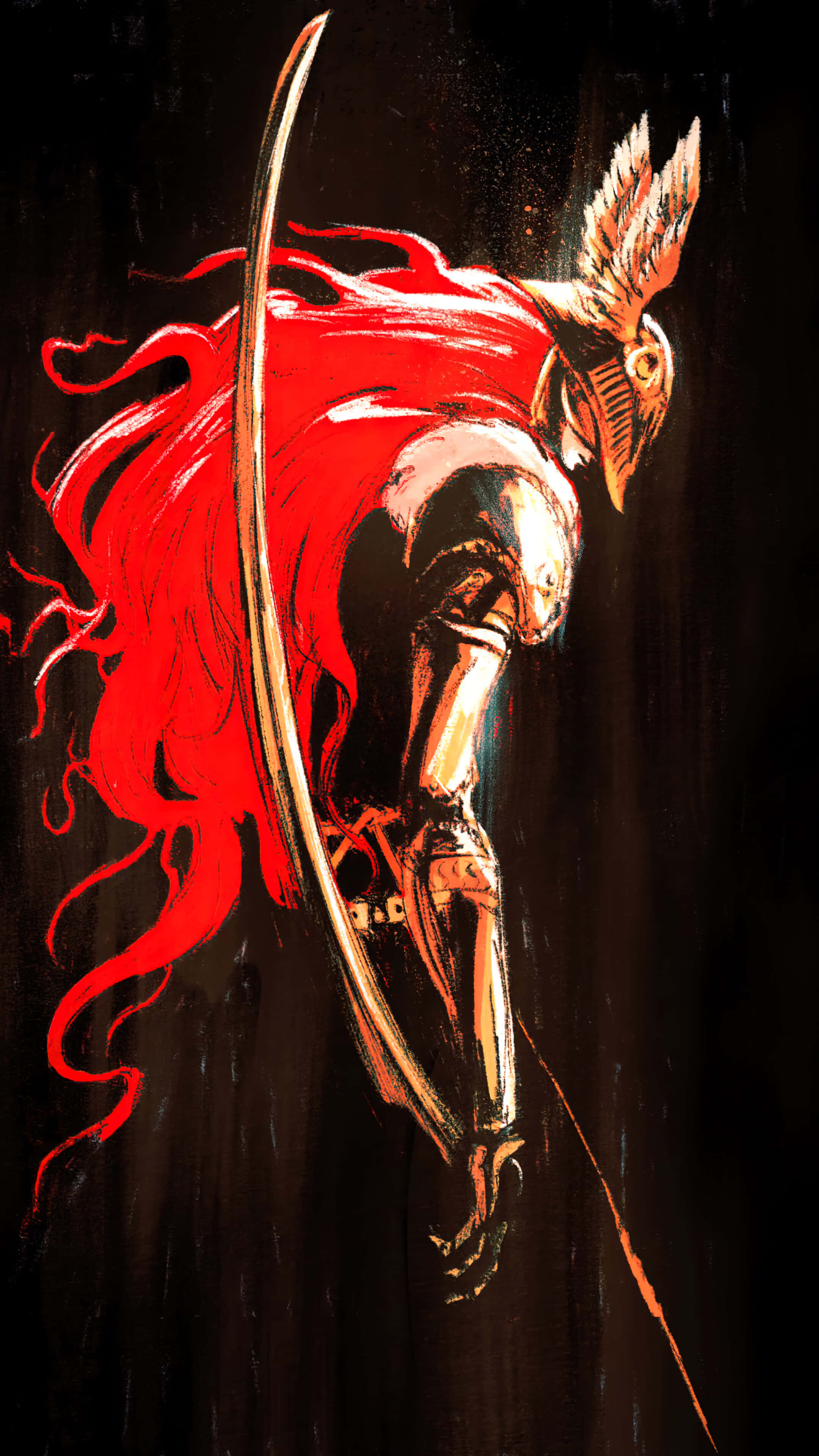 Elden Ring, red cloaked warrior, golden armor, 4K Phone Wallpaper