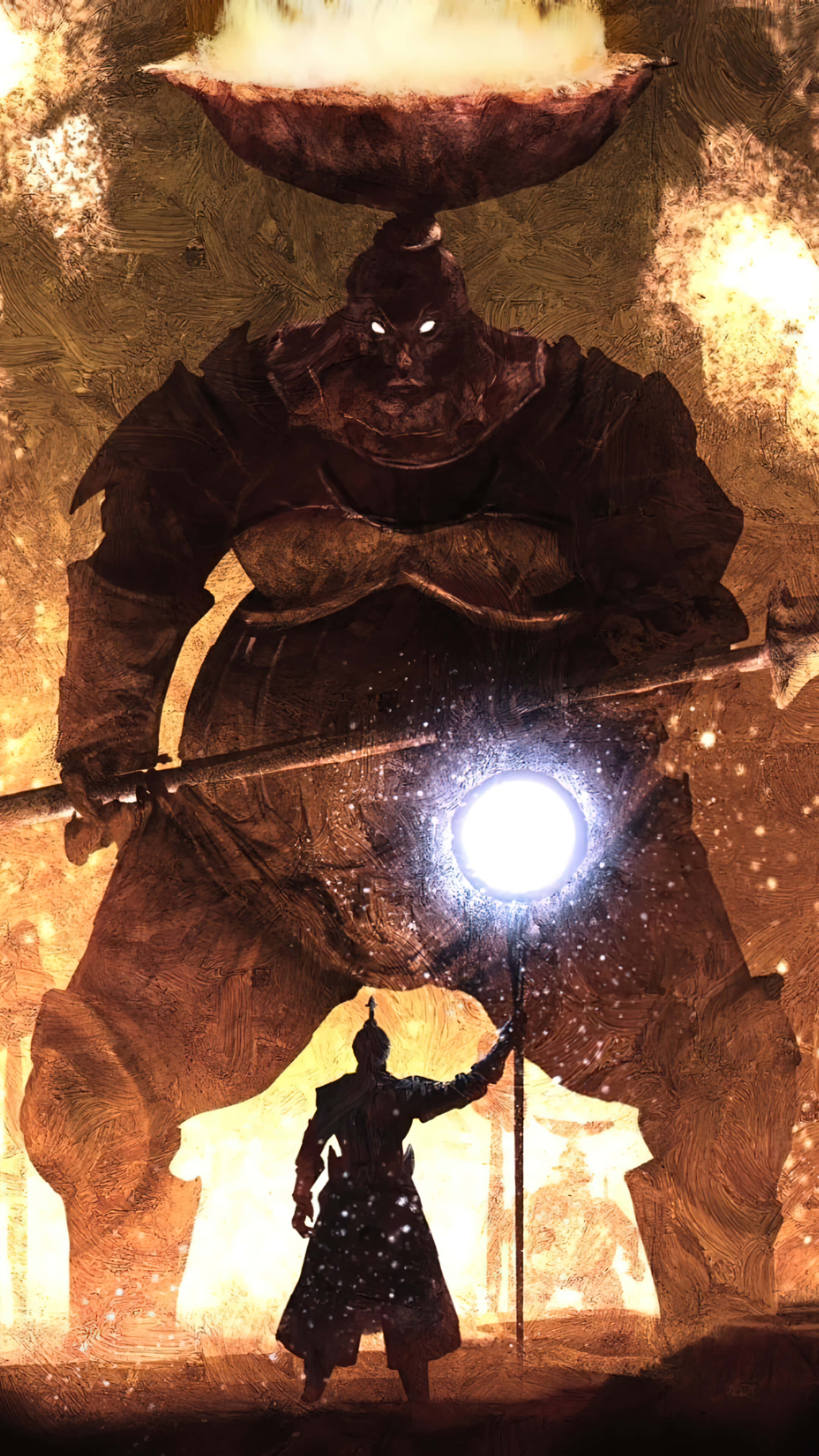Elden Ring, giant, glowing orb, 4K Phone Wallpaper