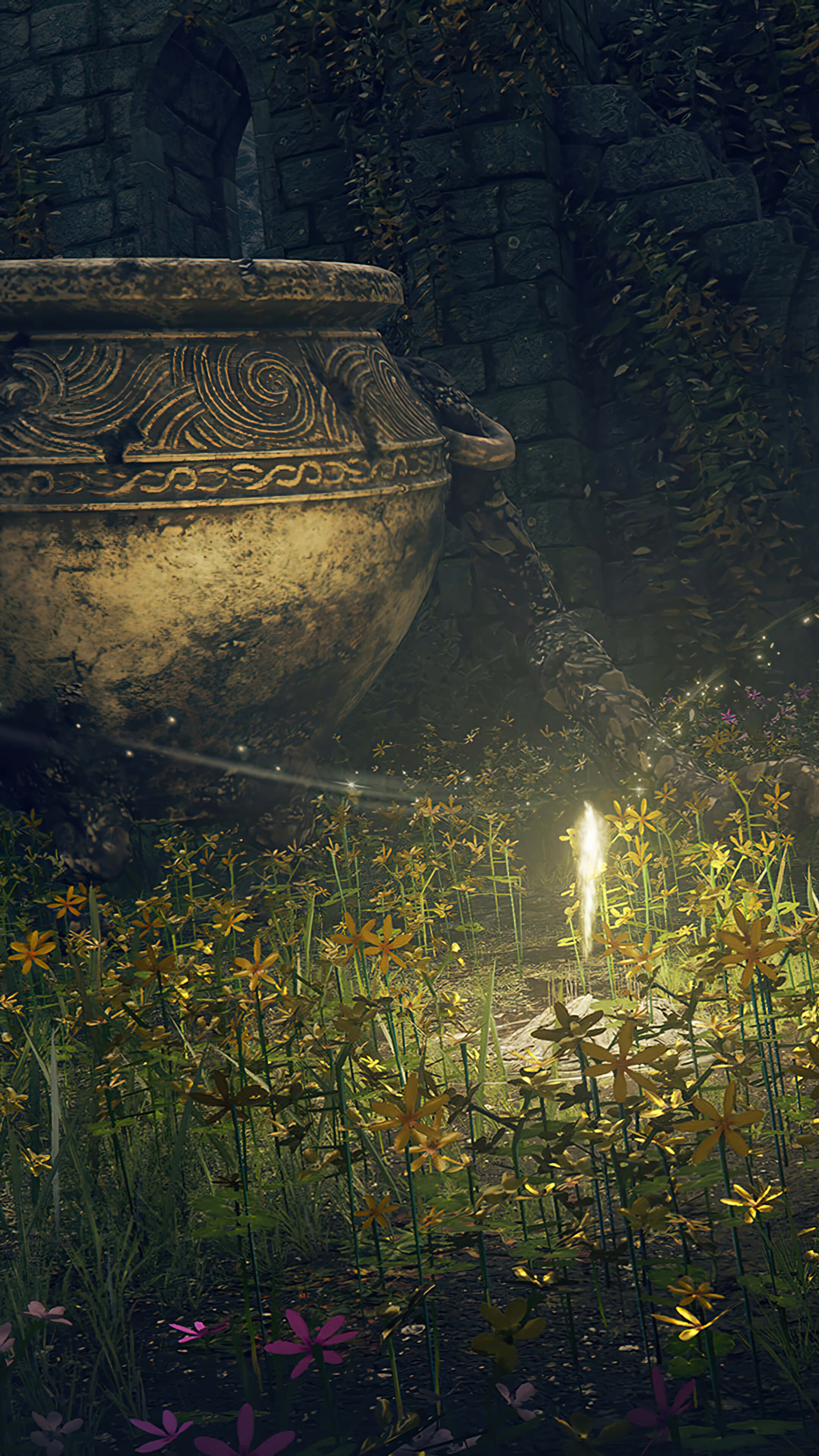 Elden Ring, mystical garden, sunlight, 4K Phone Wallpaper