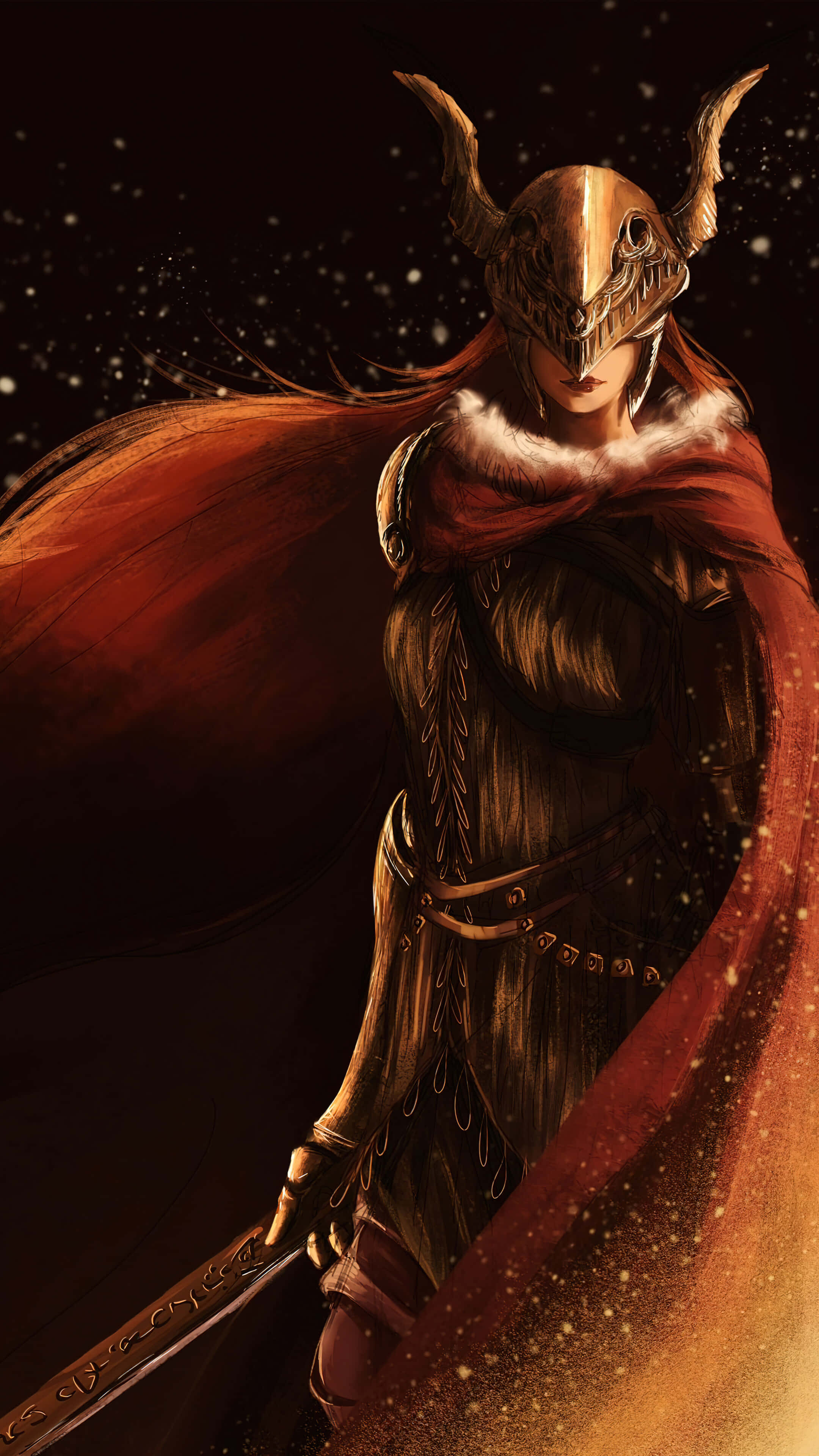 Elden Ring, warrior, horned helmet, 4K Phone Wallpaper