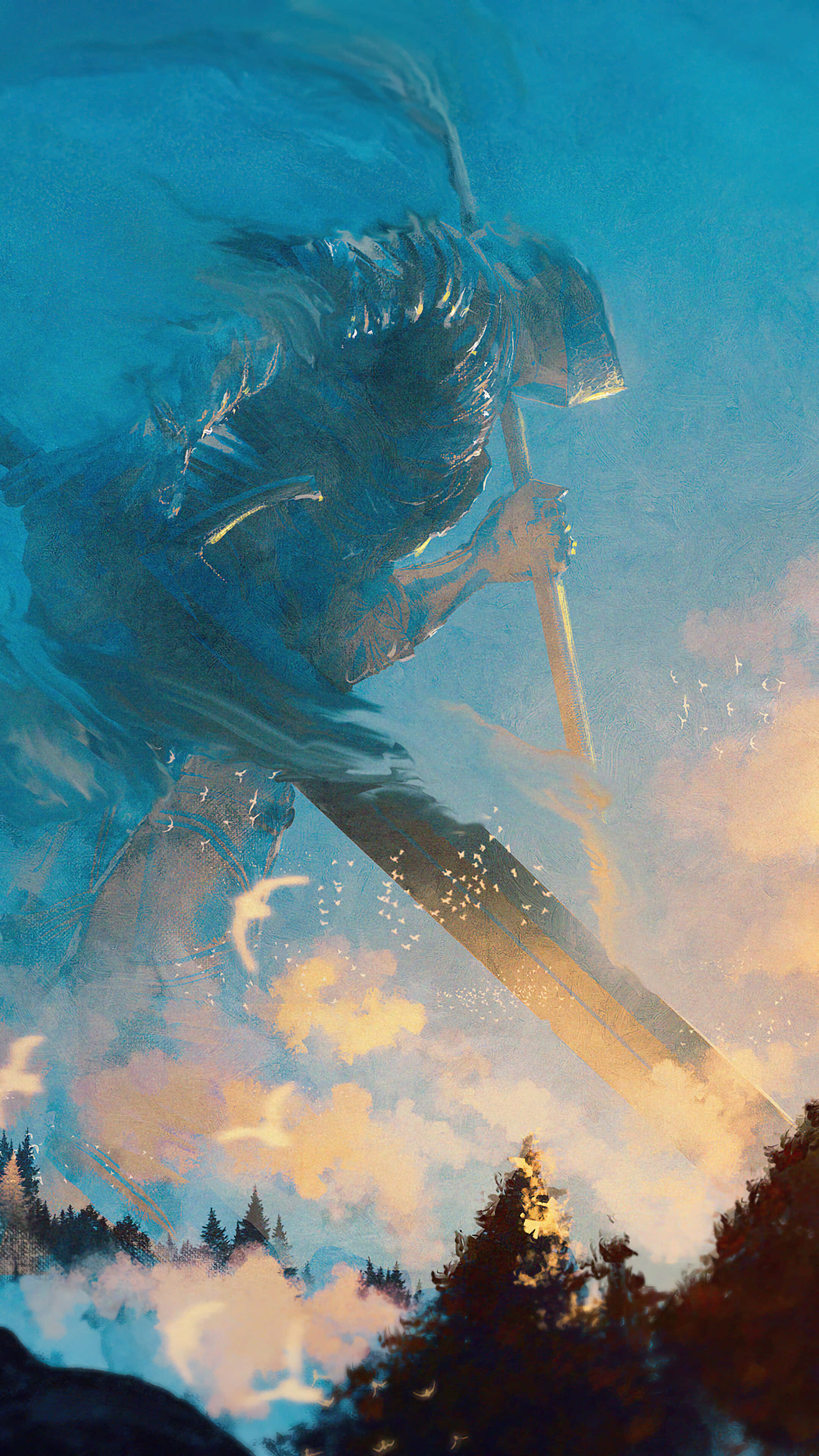 Elden Ring, warrior, dark armor, 4K Phone Wallpaper