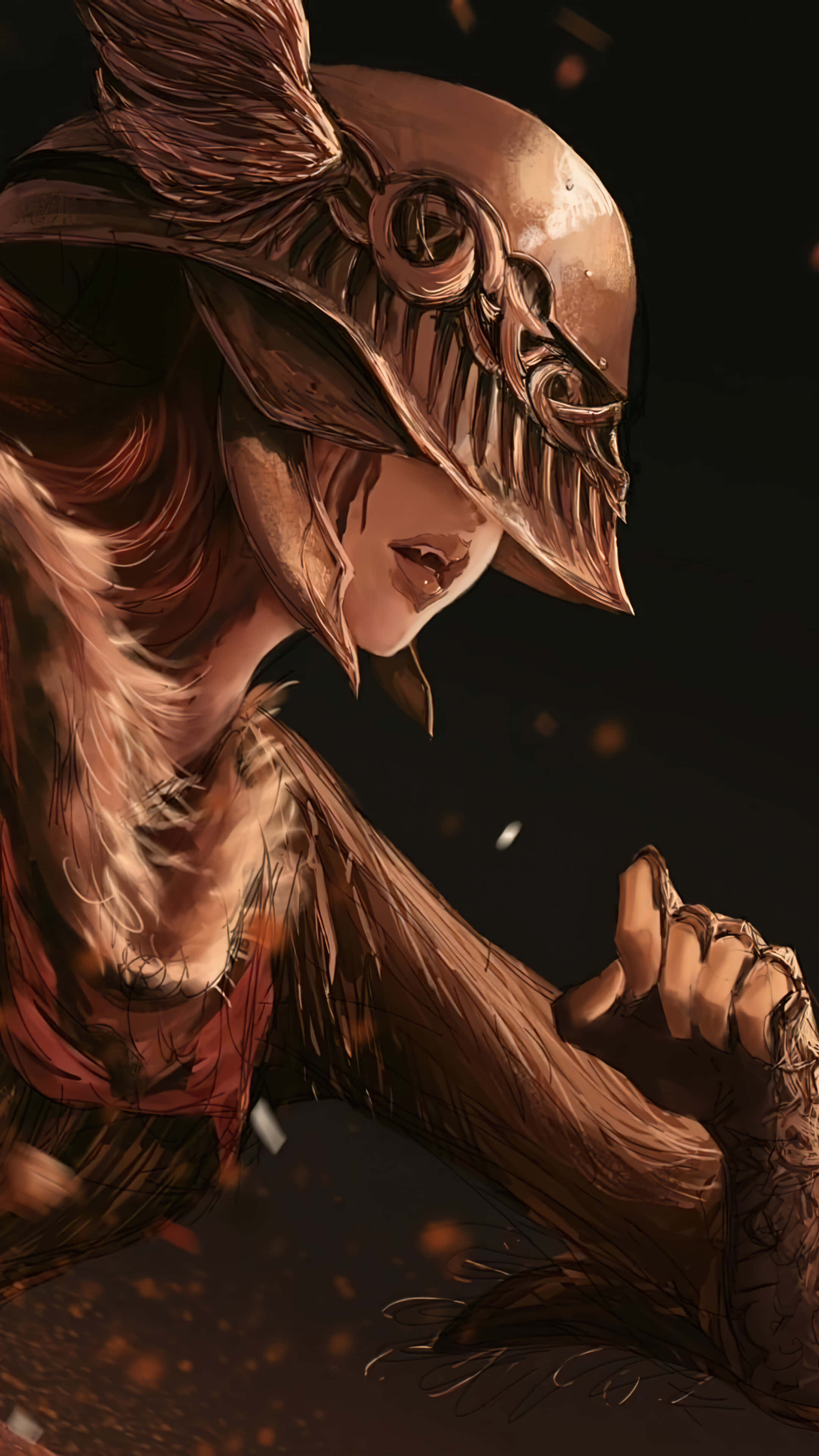 Elden Ring, warrior, ornate bronze armor, 4K Phone Wallpaper